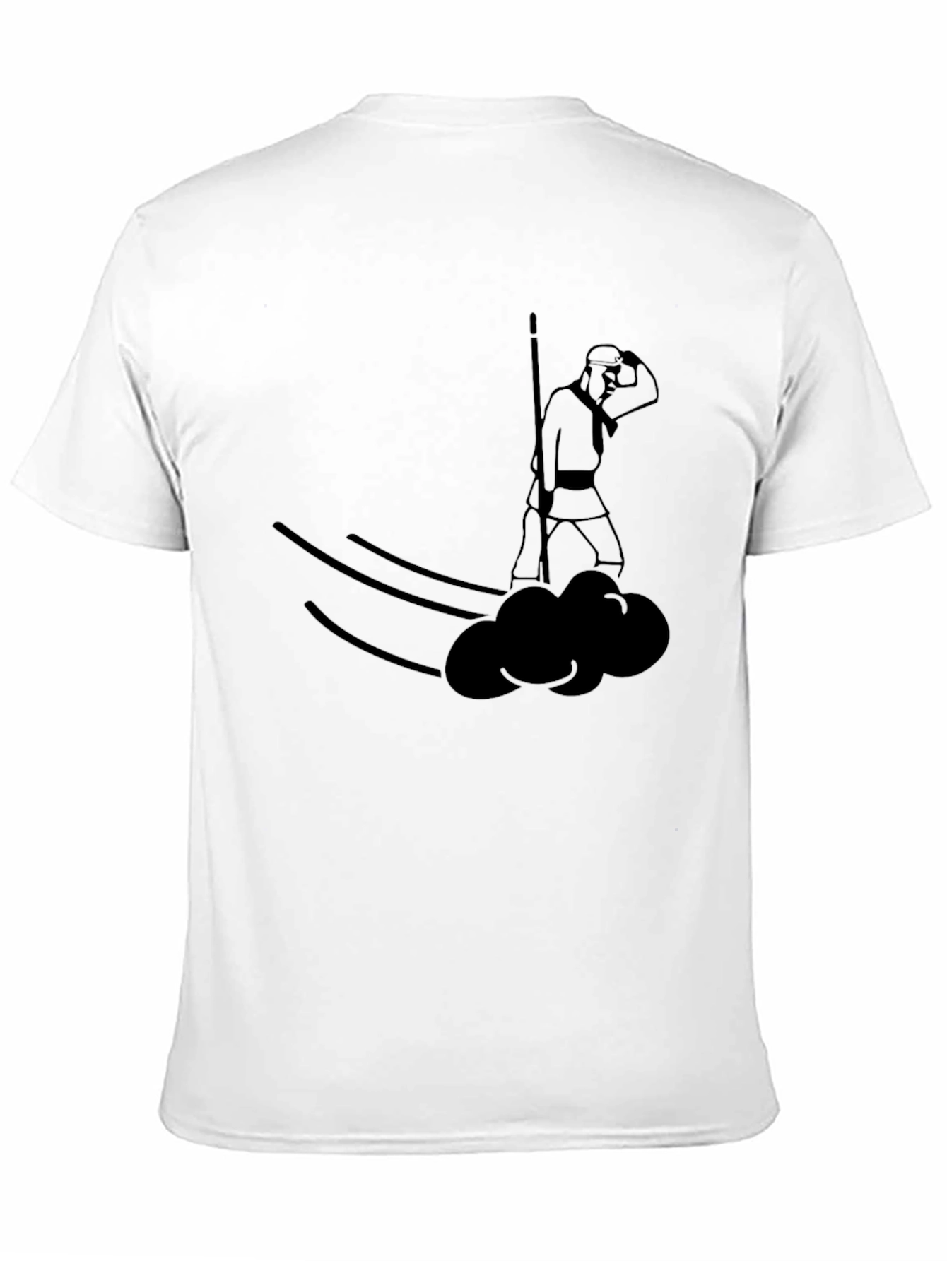 Stylized Warrior Cloud T-Shirt - Black
