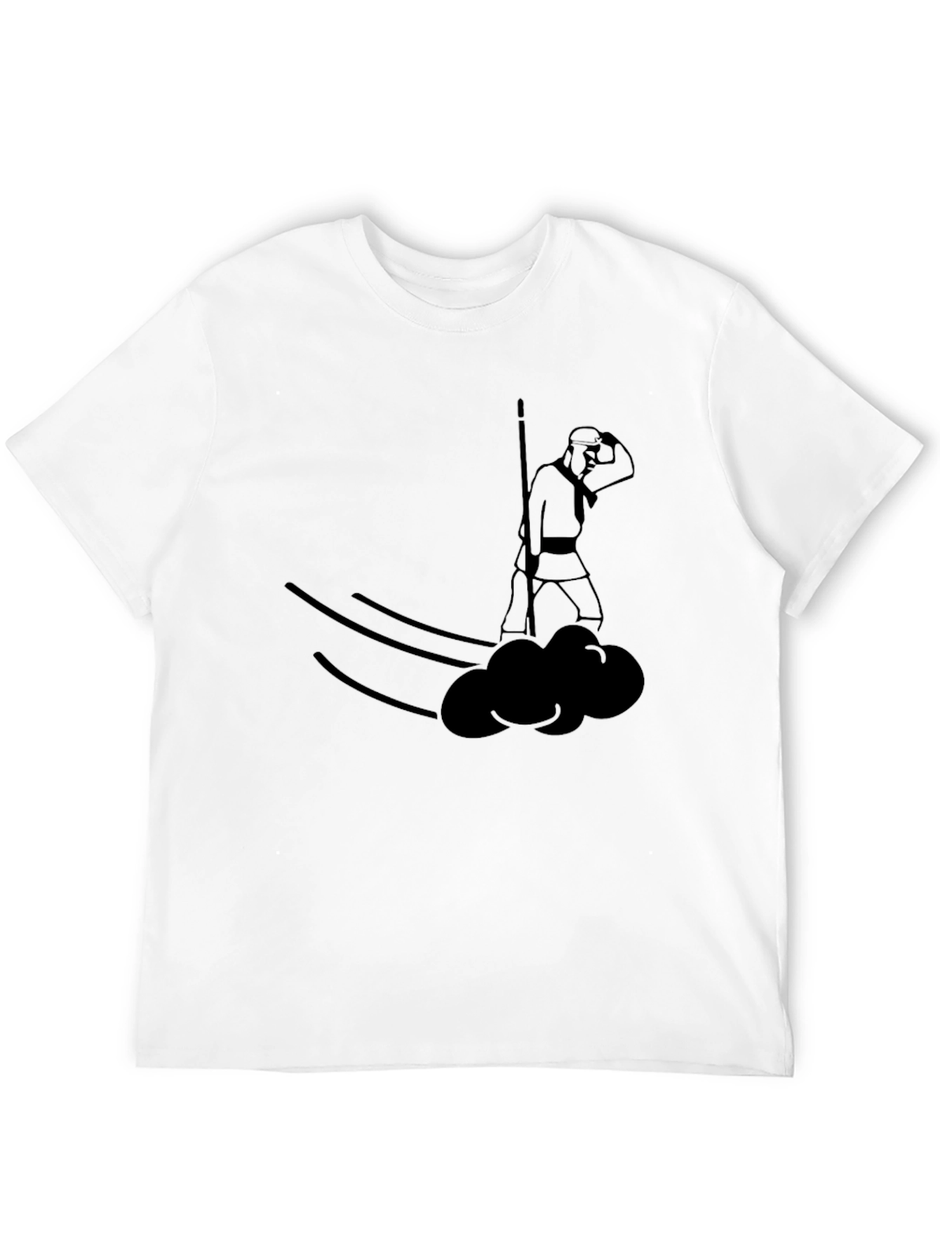 Stylized Warrior Cloud T-Shirt - Black