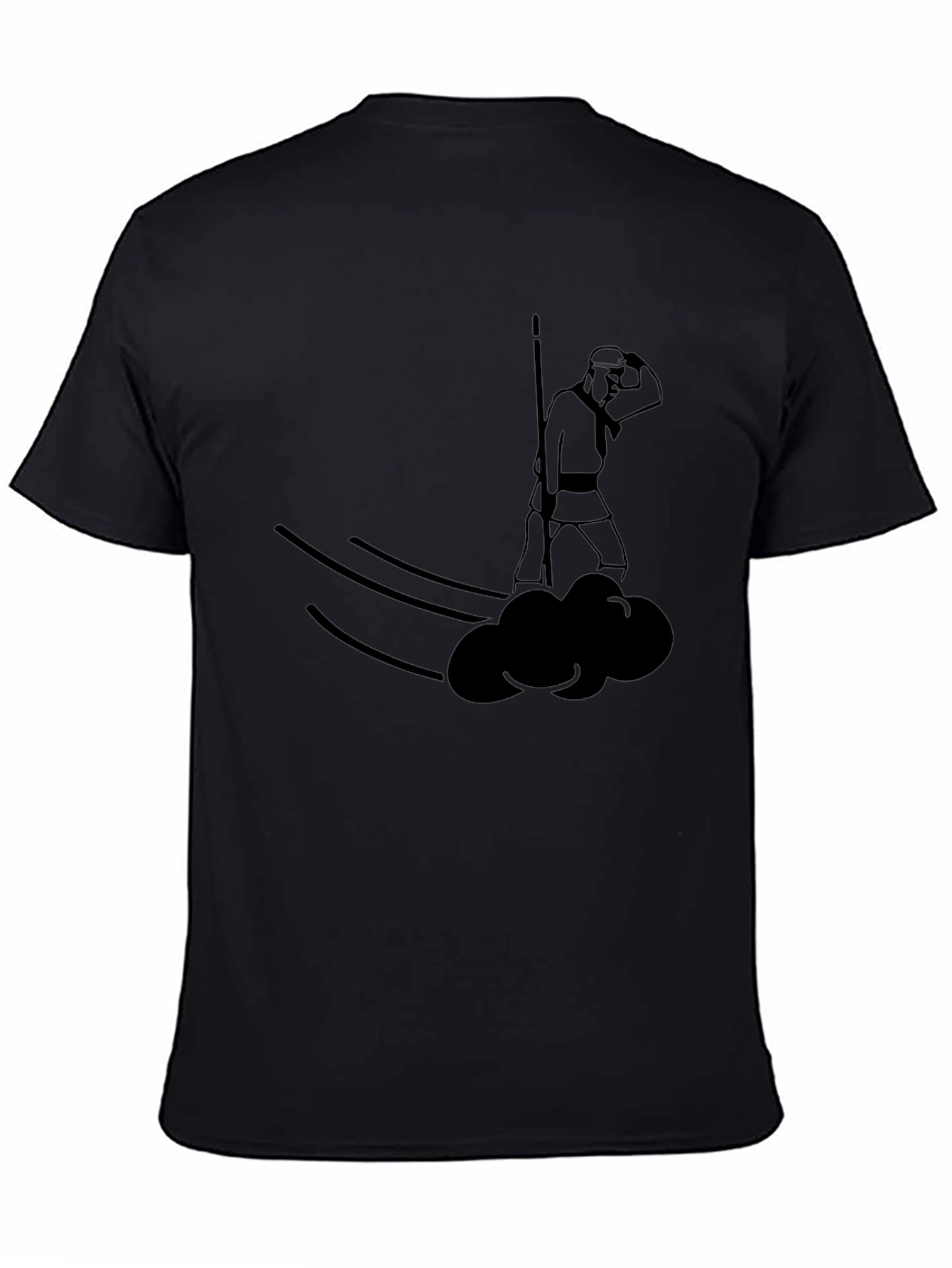 Stylized Warrior Cloud T-Shirt - Black