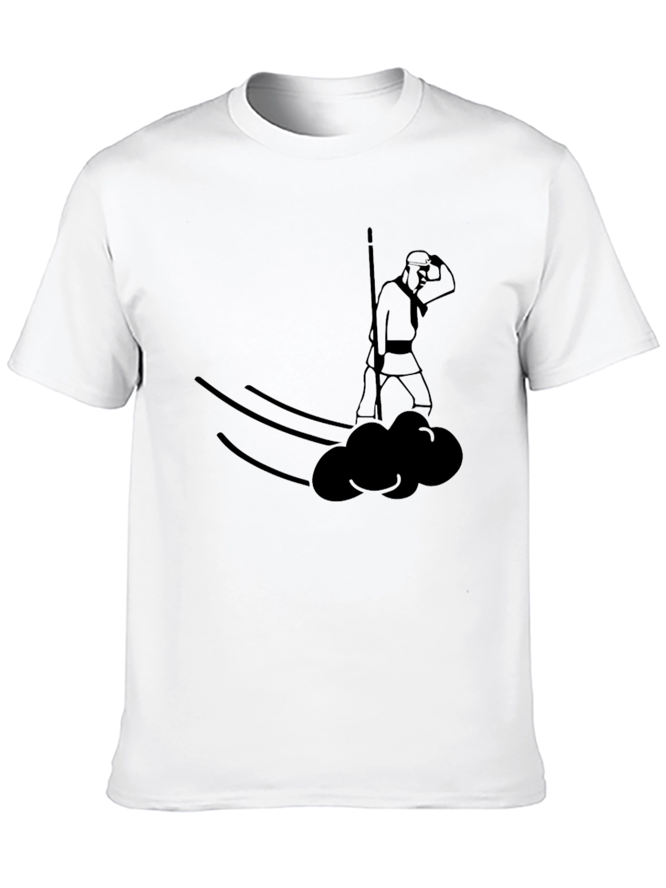 Stylized Warrior Cloud T-Shirt - Black