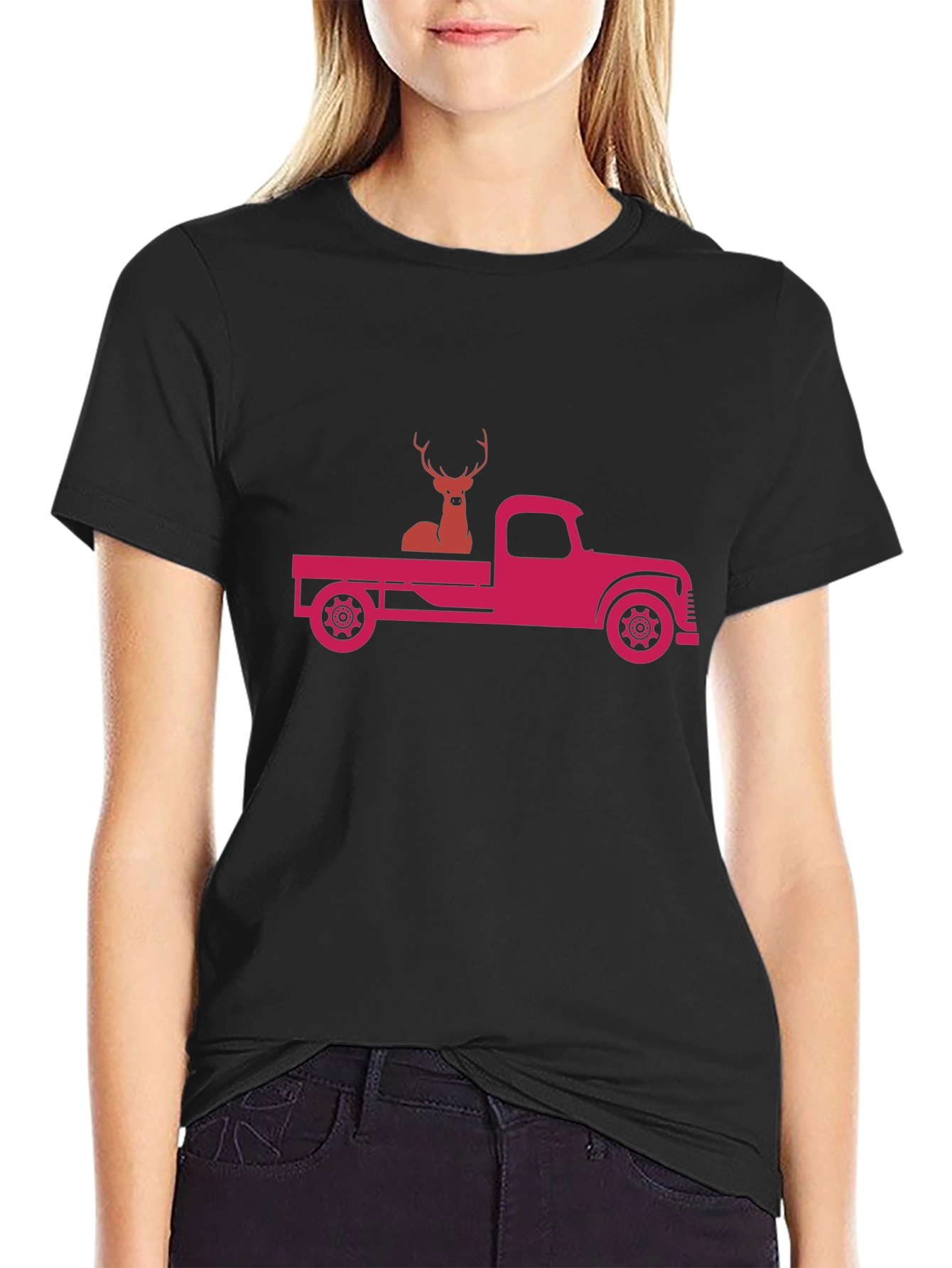 Deer in Truck Graphic Tee