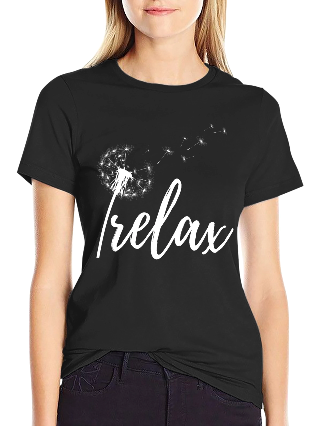 Relax Dandelion Black T-Shirt
