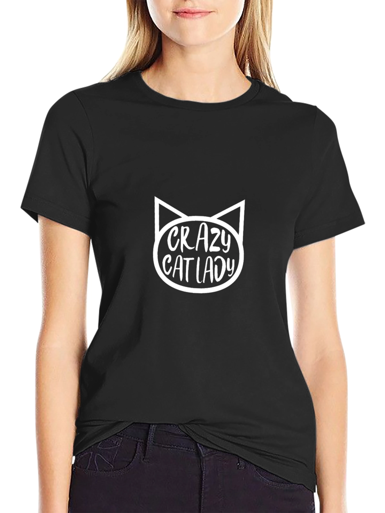 Crazy Cat Lady Black T-Shirt Funny Cat Lover Tee