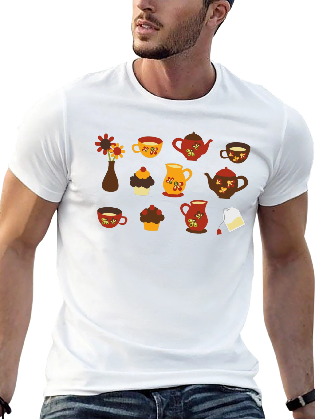 Autumn Tea Party T-Shirt - Black