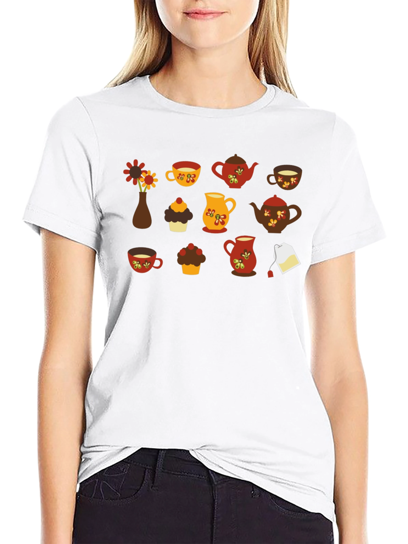Autumn Tea Party T-Shirt - Black