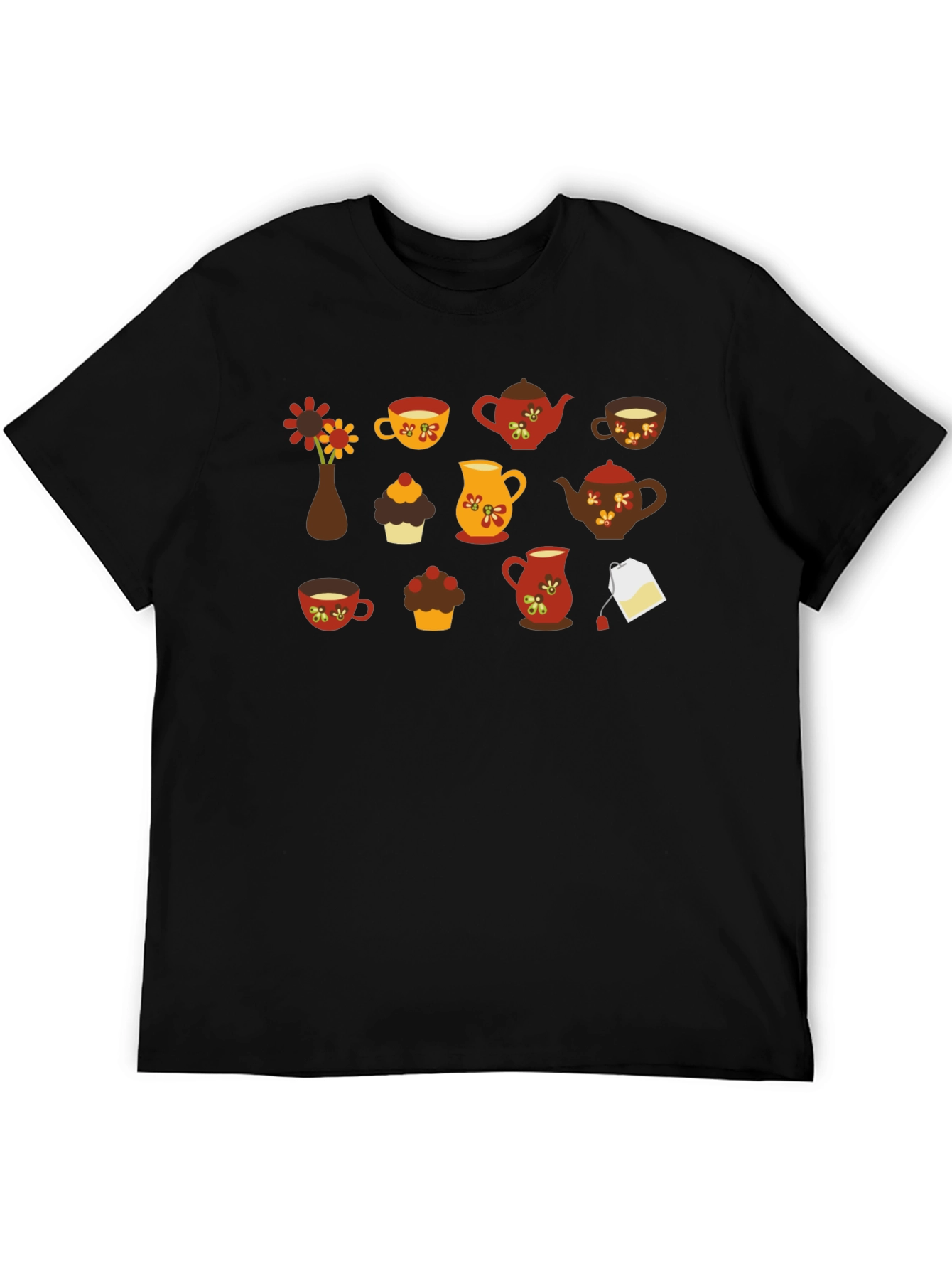 Autumn Tea Party T-Shirt - Black