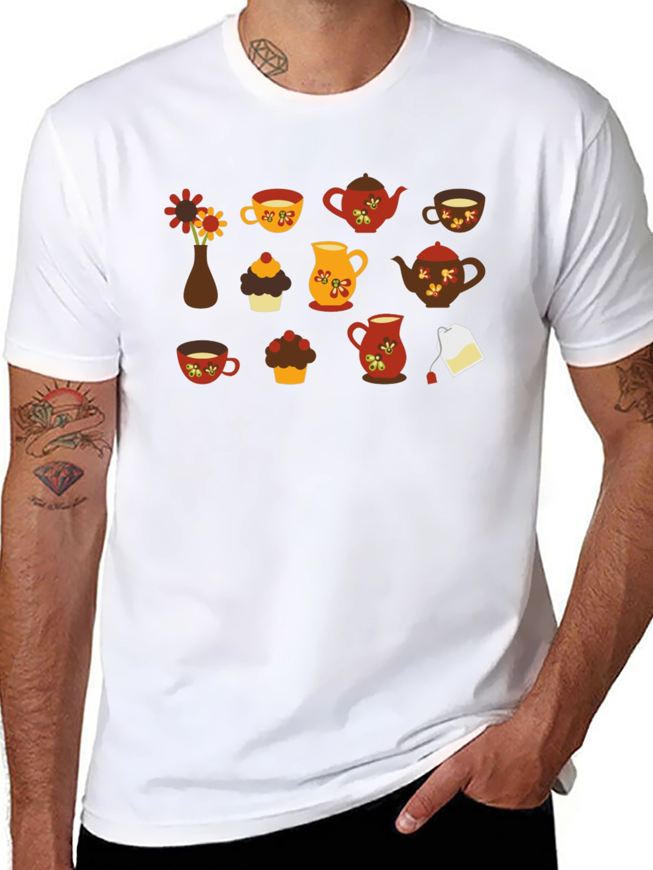 Autumn Tea Party T-Shirt - Black