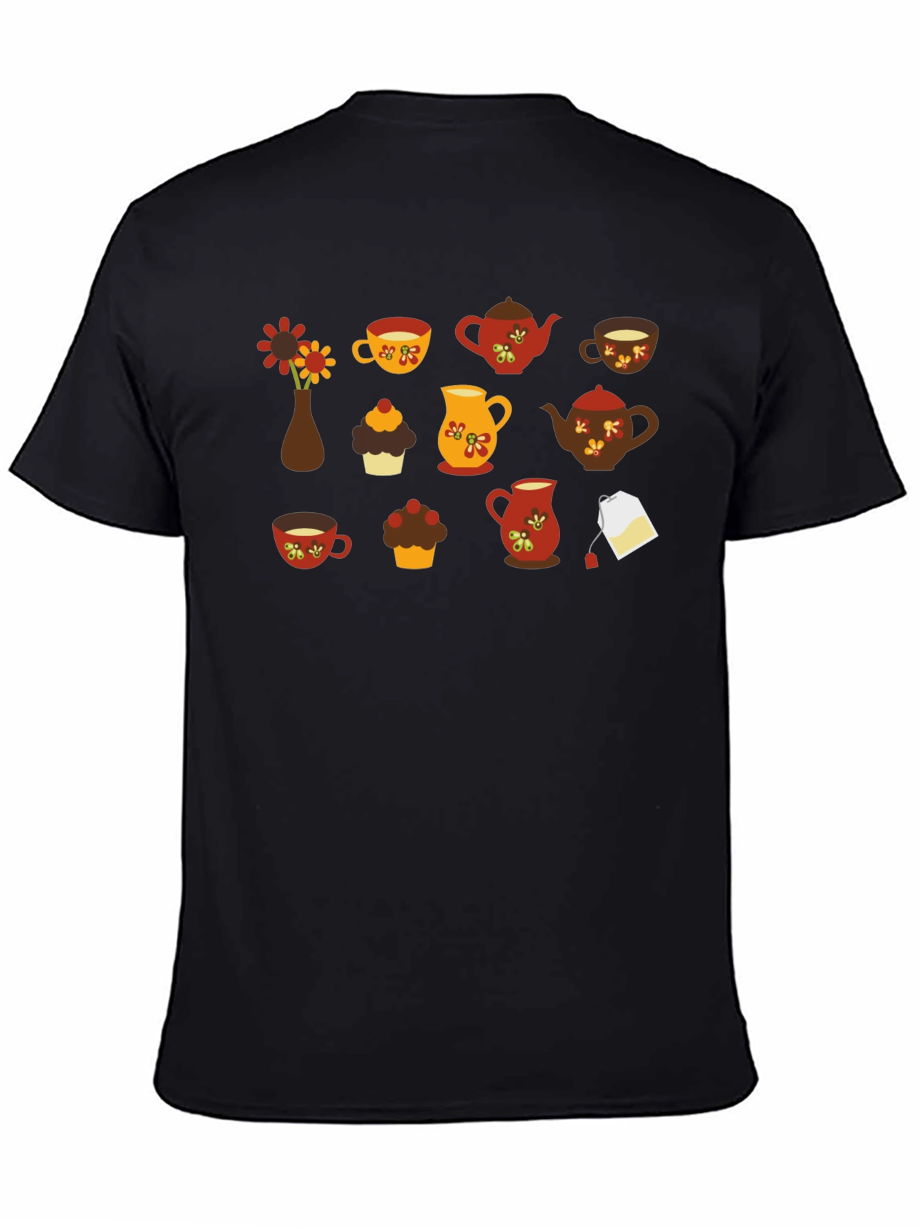 Autumn Tea Party T-Shirt - Black