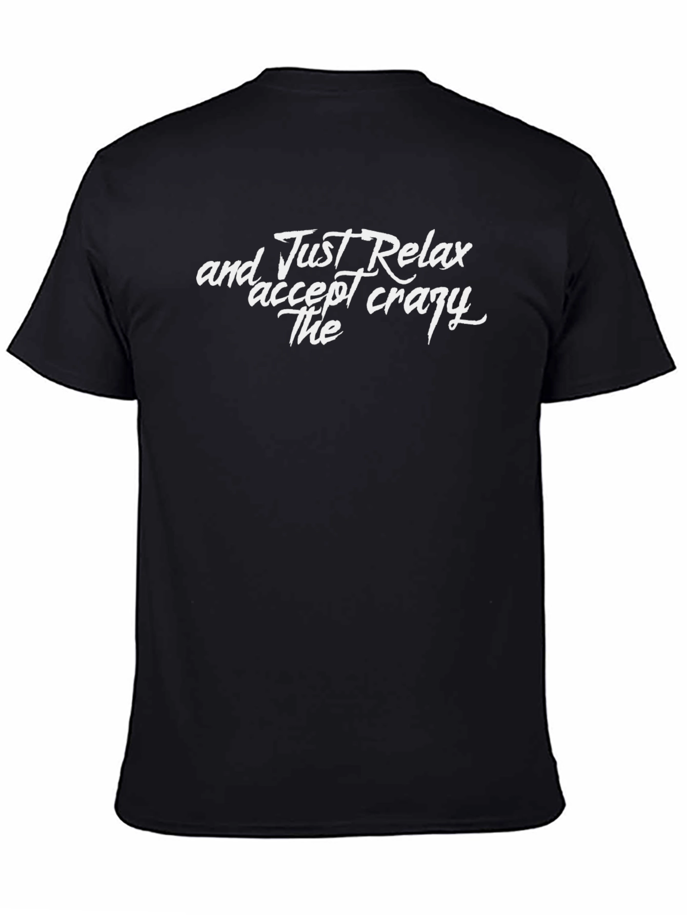 Relax Slogan Black T-Shirt