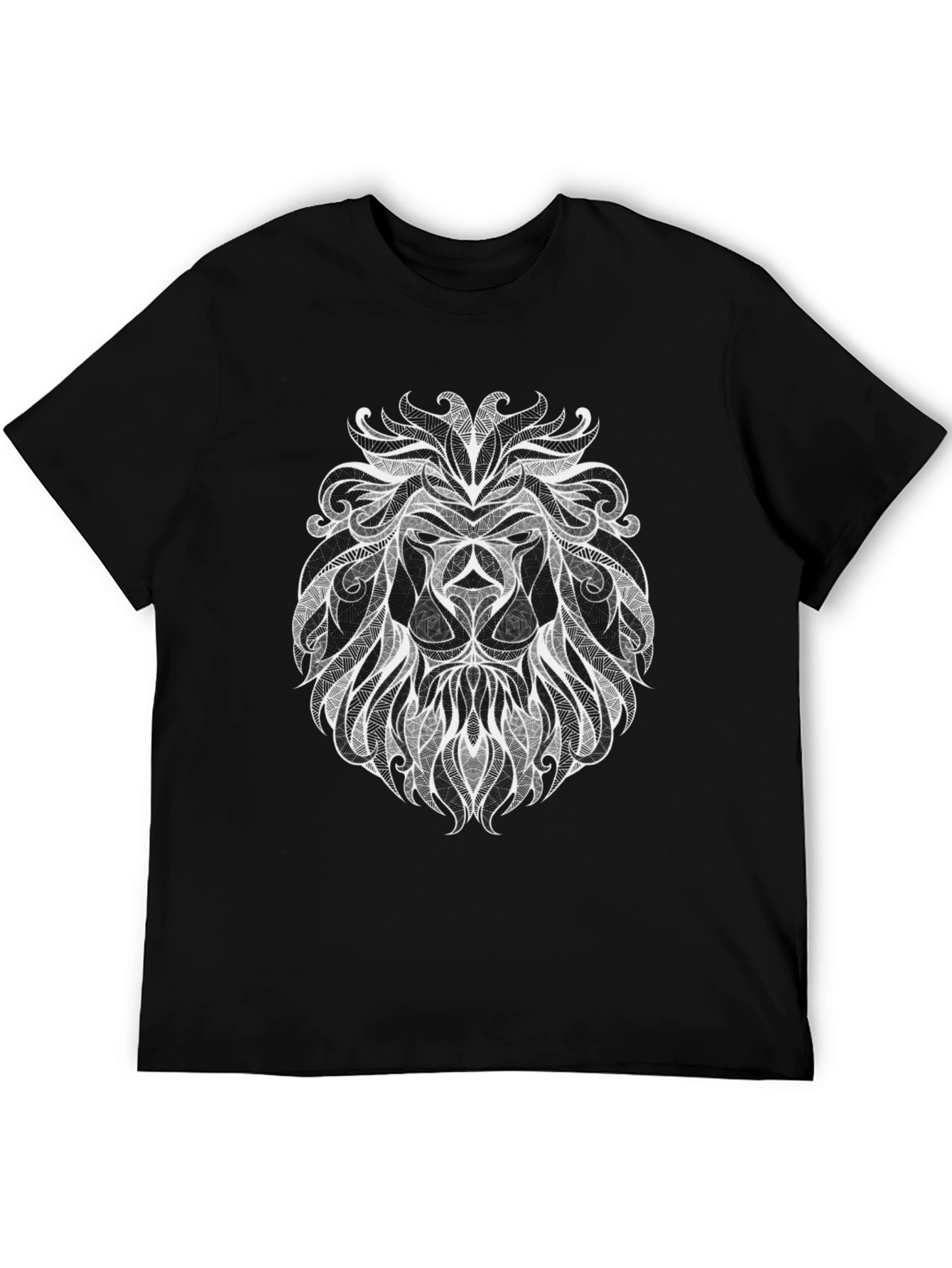 Lion Graphic Black T-Shirt - Unique Design