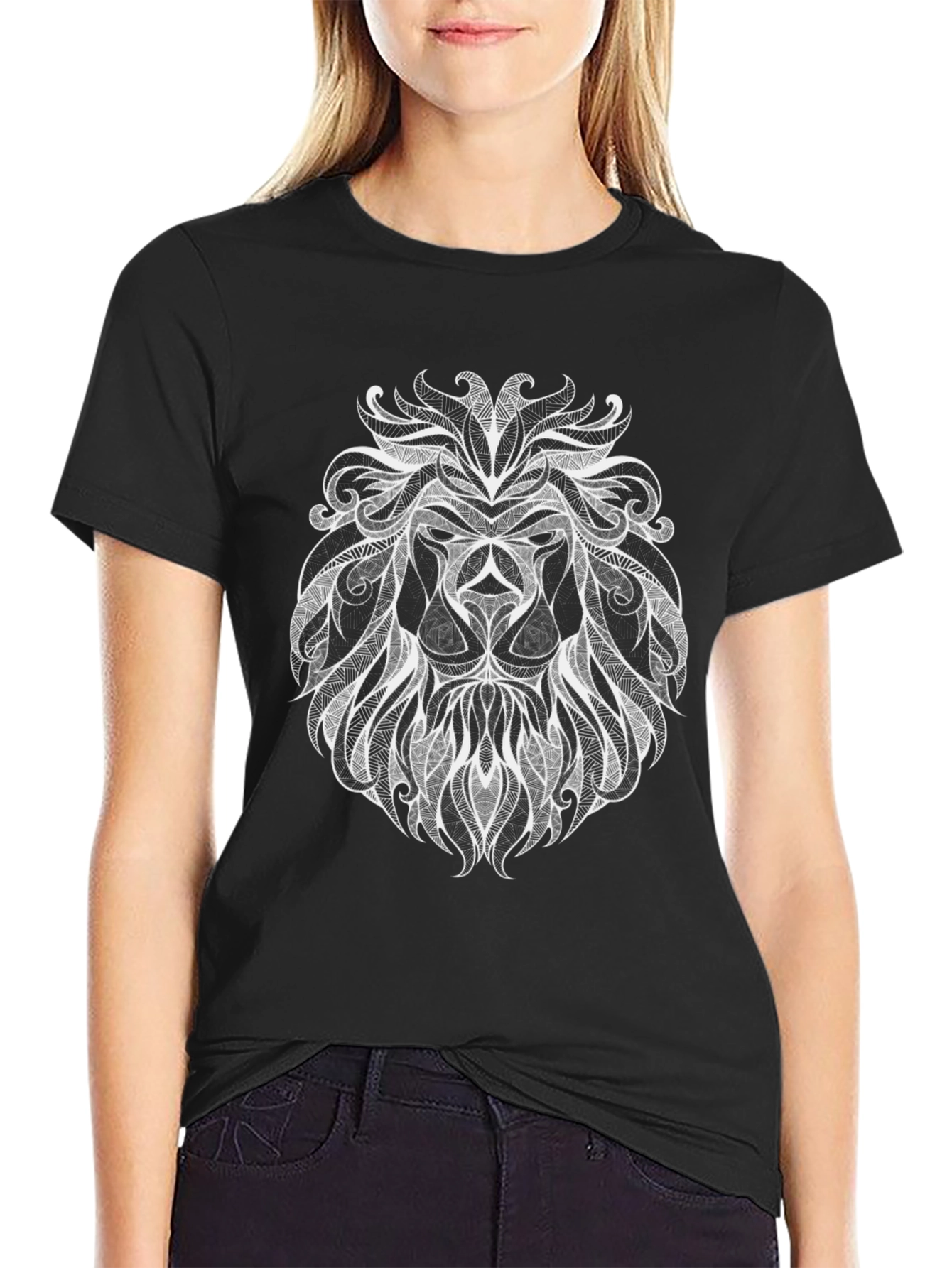 Lion Graphic Black T-Shirt - Unique Design