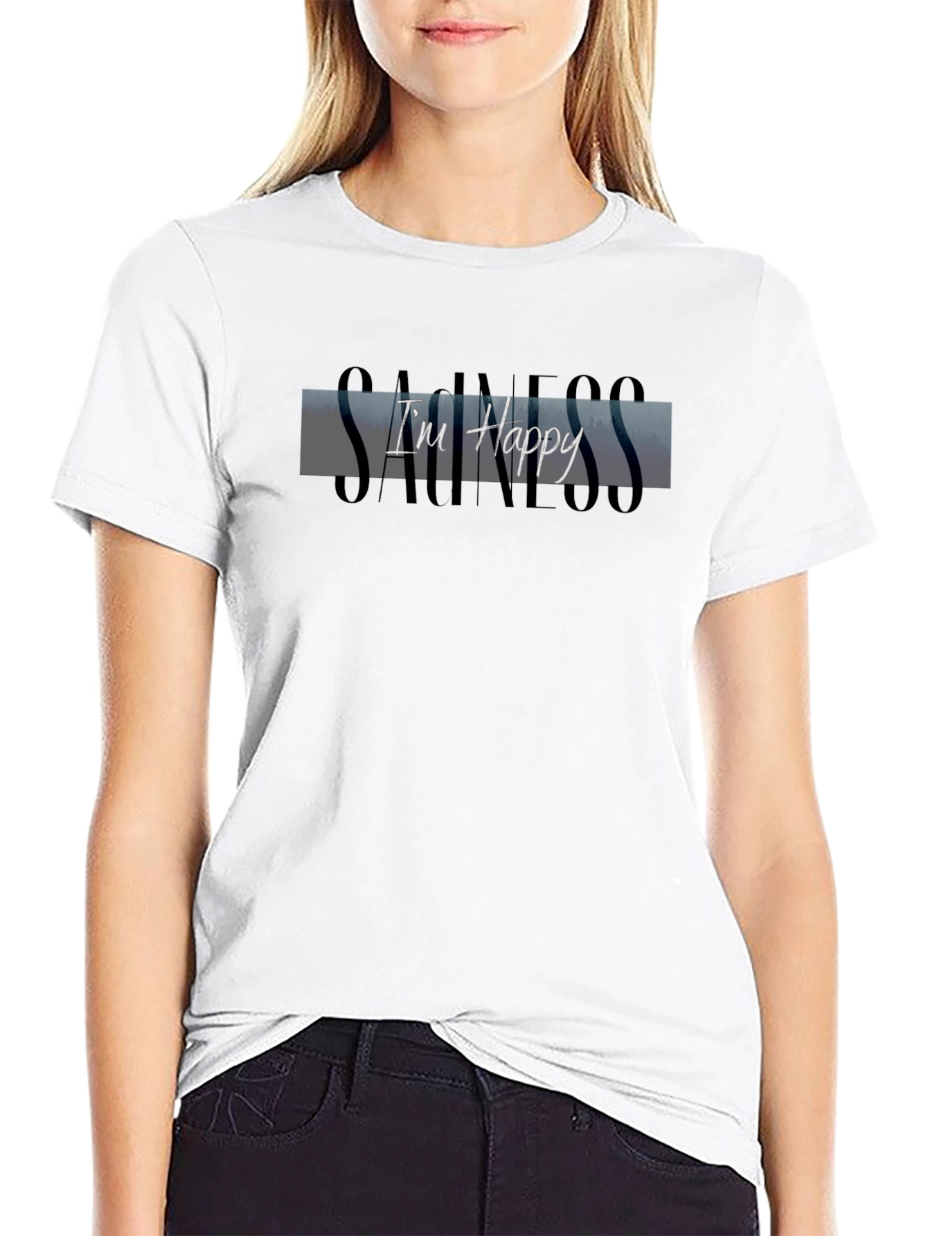 Im Happy T-Shirt - Black Graphic Tee