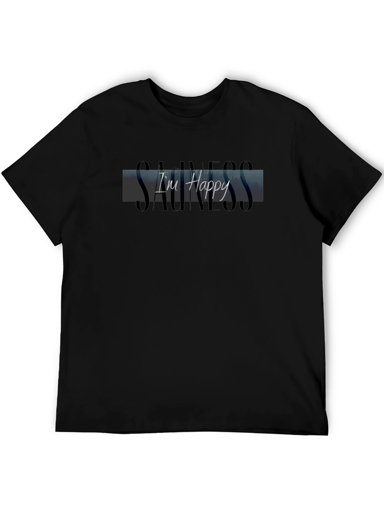 Im Happy T-Shirt - Black Graphic Tee