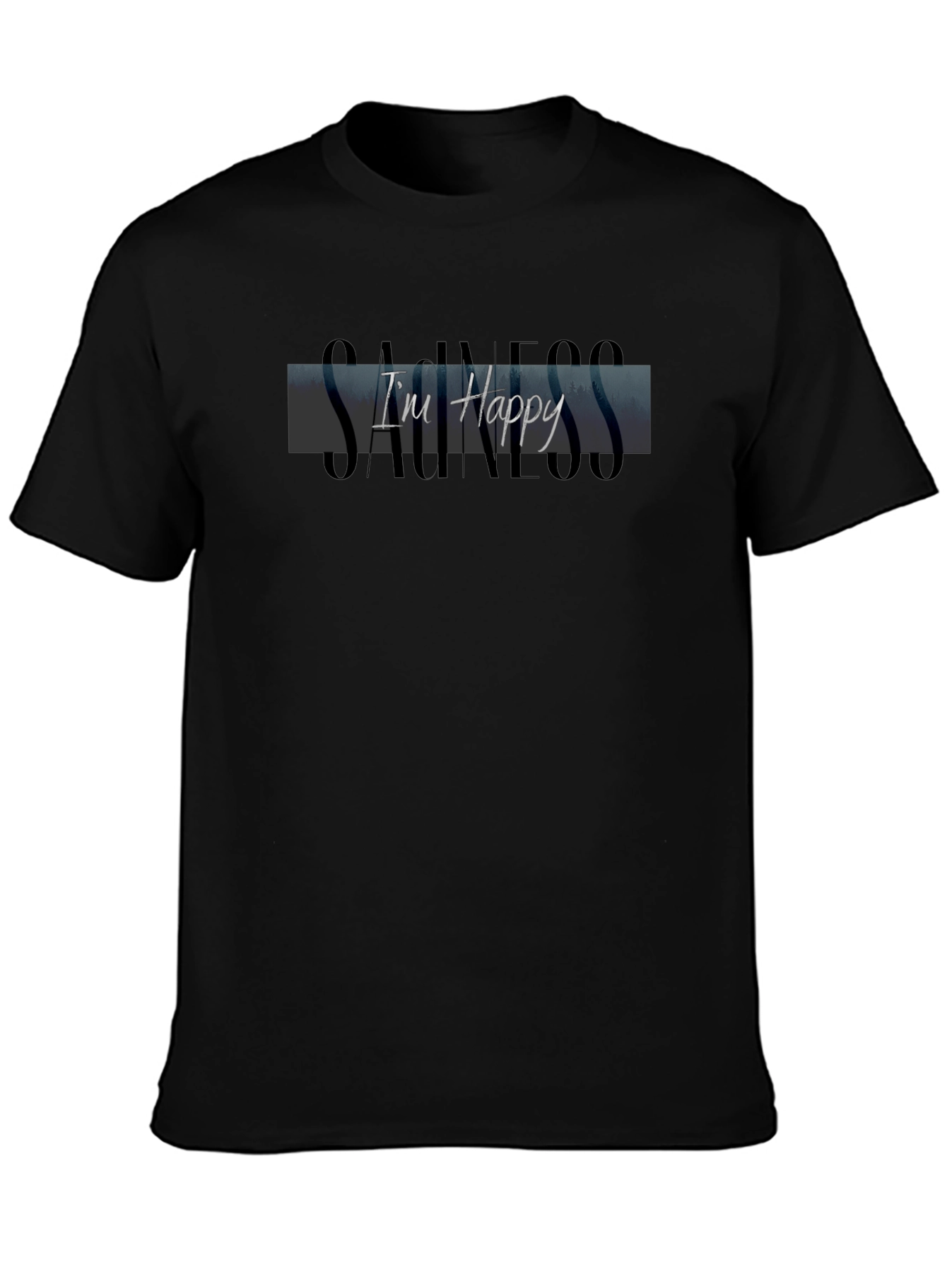 Im Happy T-Shirt - Black Graphic Tee