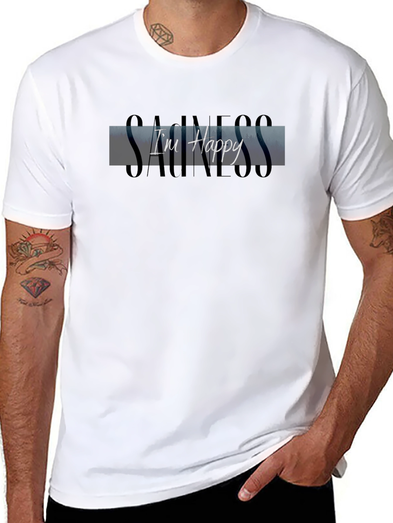 Im Happy T-Shirt - Black Graphic Tee