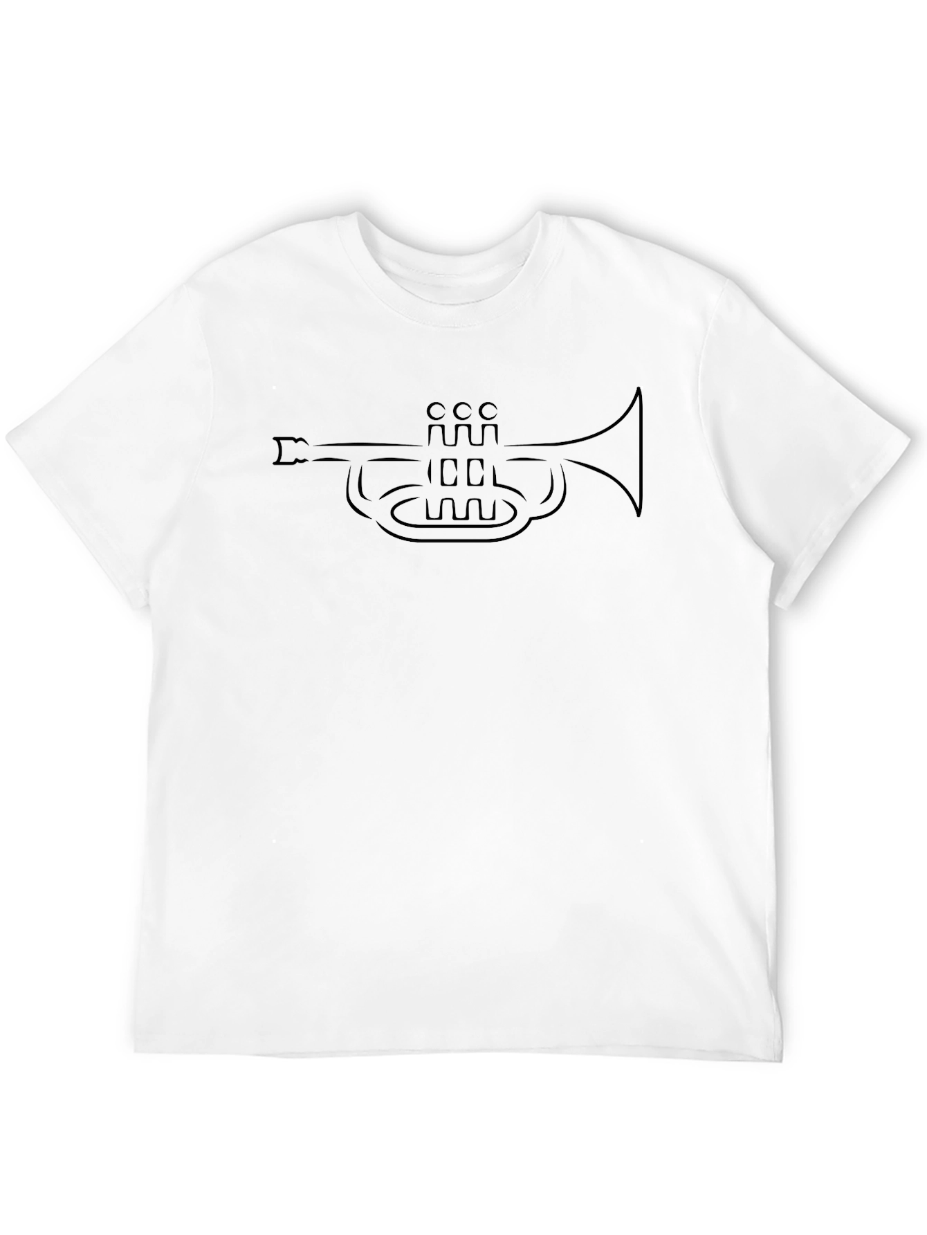 Trumpet Outline Black T-Shirt
