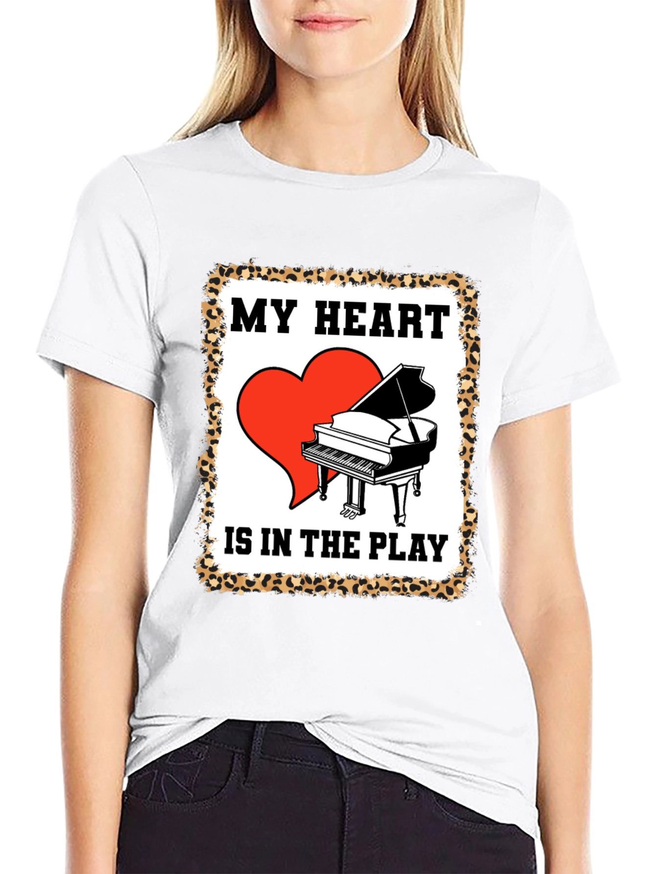 Piano Heart T-Shirt - Music Lover Tee