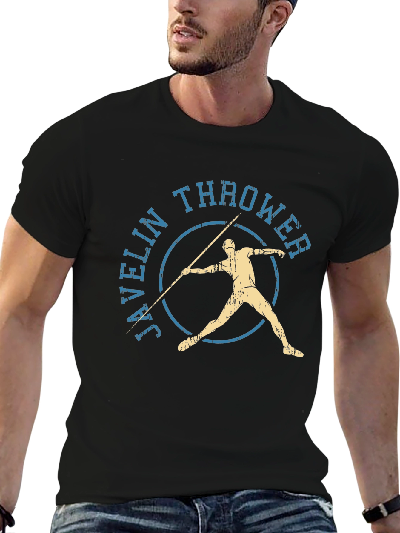 Javelin Thrower Graphic Tee - Athletic Sport Shirt