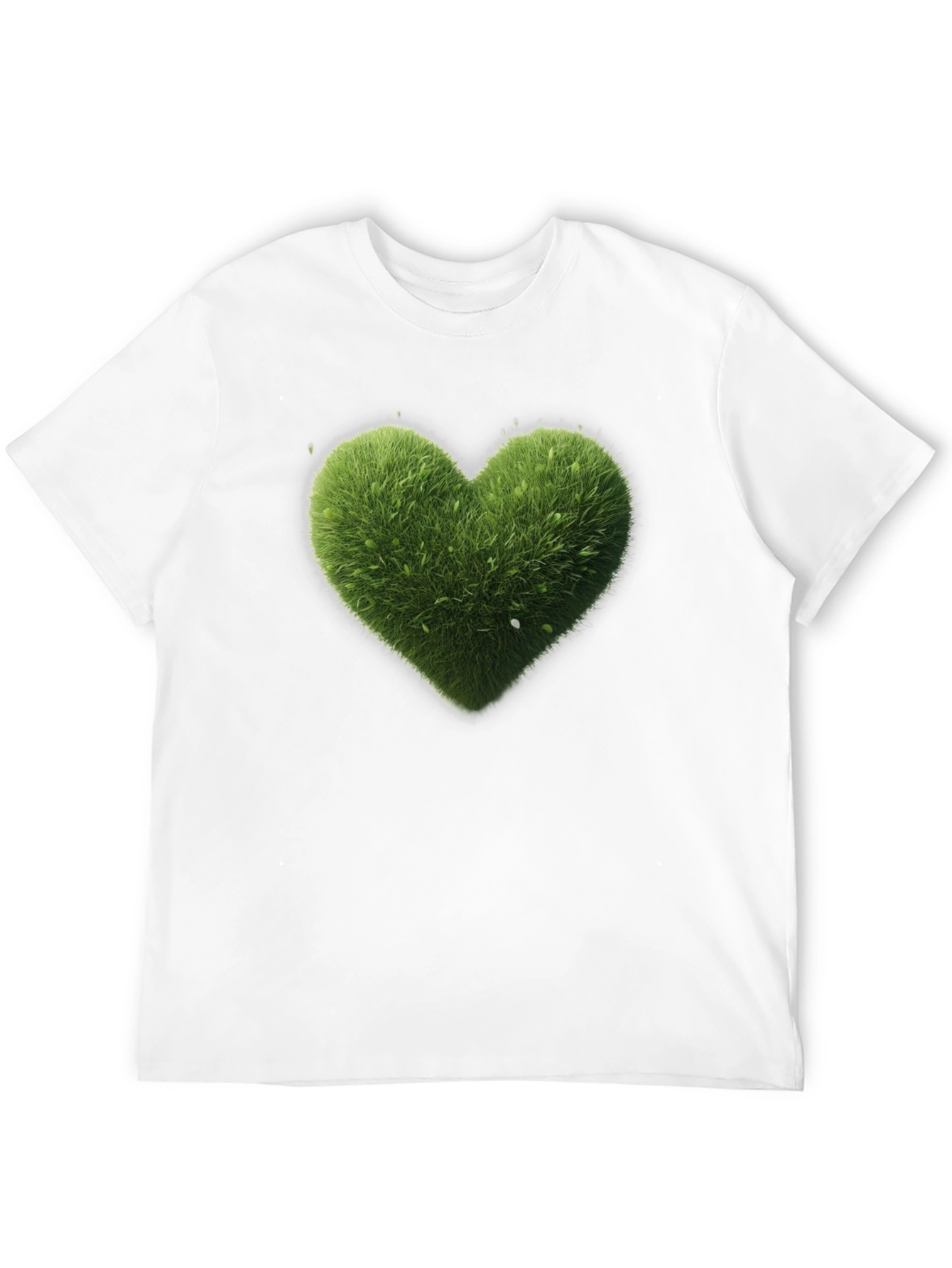 Green Heart Graphic Tee - Black Cotton T-Shirt