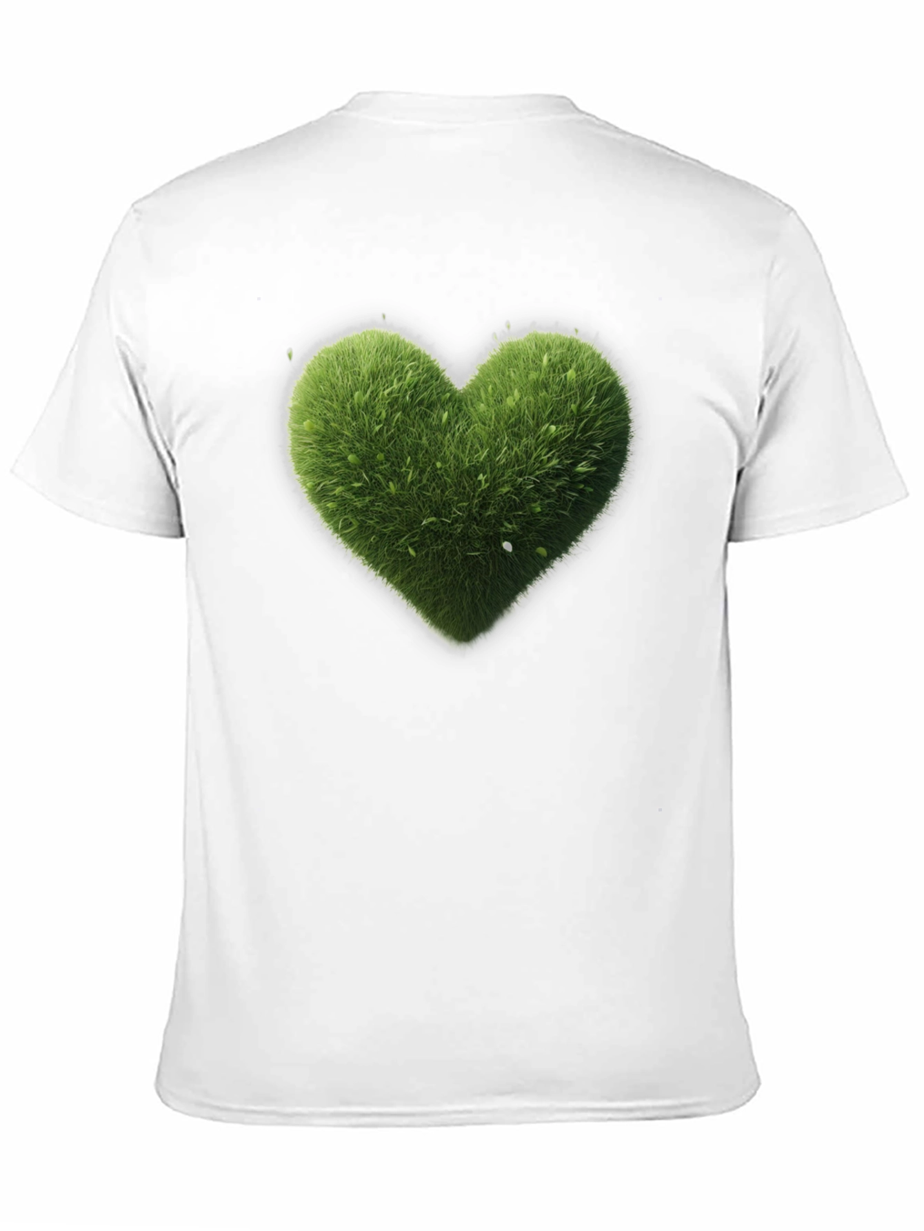 Green Heart Graphic Tee - Black Cotton T-Shirt