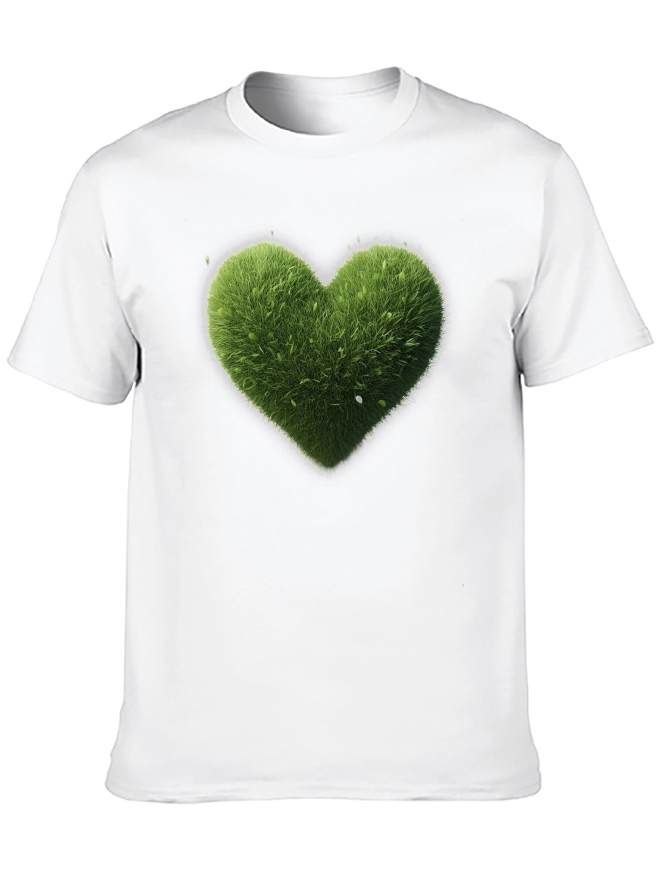 Green Heart Graphic Tee - Black Cotton T-Shirt
