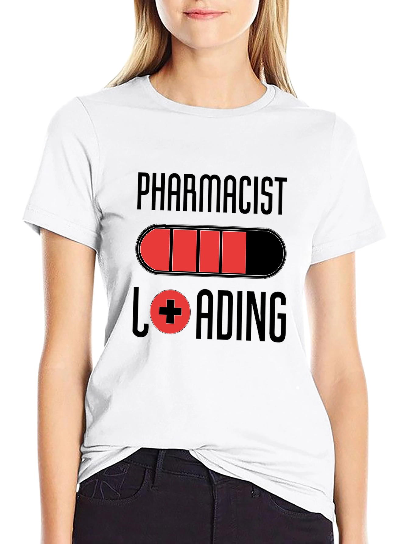 Pharmacist Loading Graphic T-Shirt - Black Cotton Tee