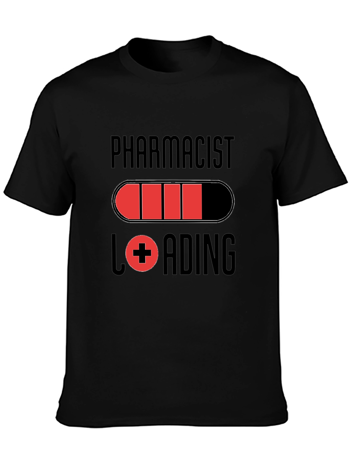 Pharmacist Loading Graphic T-Shirt - Black Cotton Tee