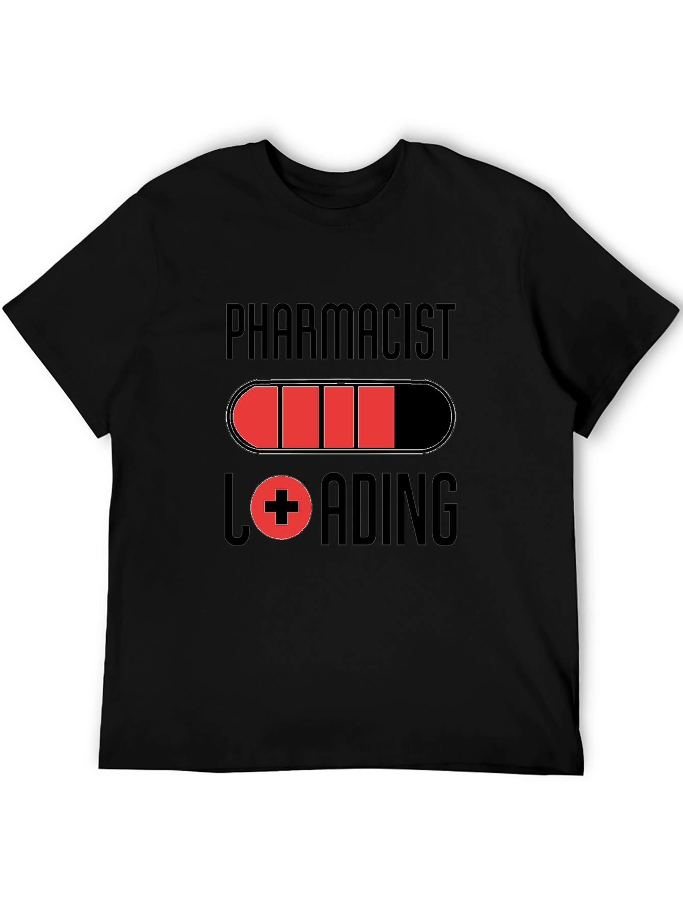 Pharmacist Loading Graphic T-Shirt - Black Cotton Tee