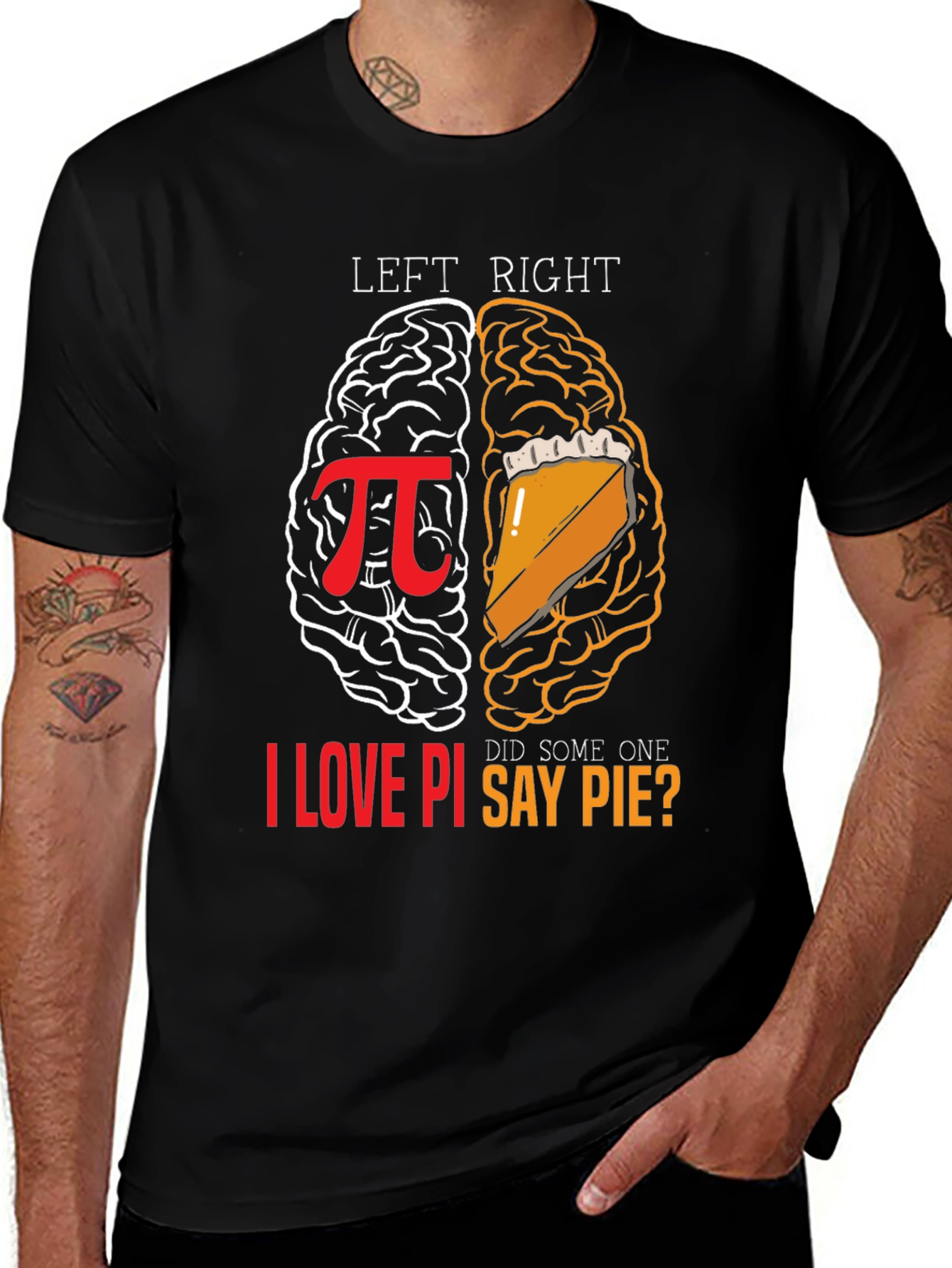 Left Brain Right Brain Pi T-Shirt