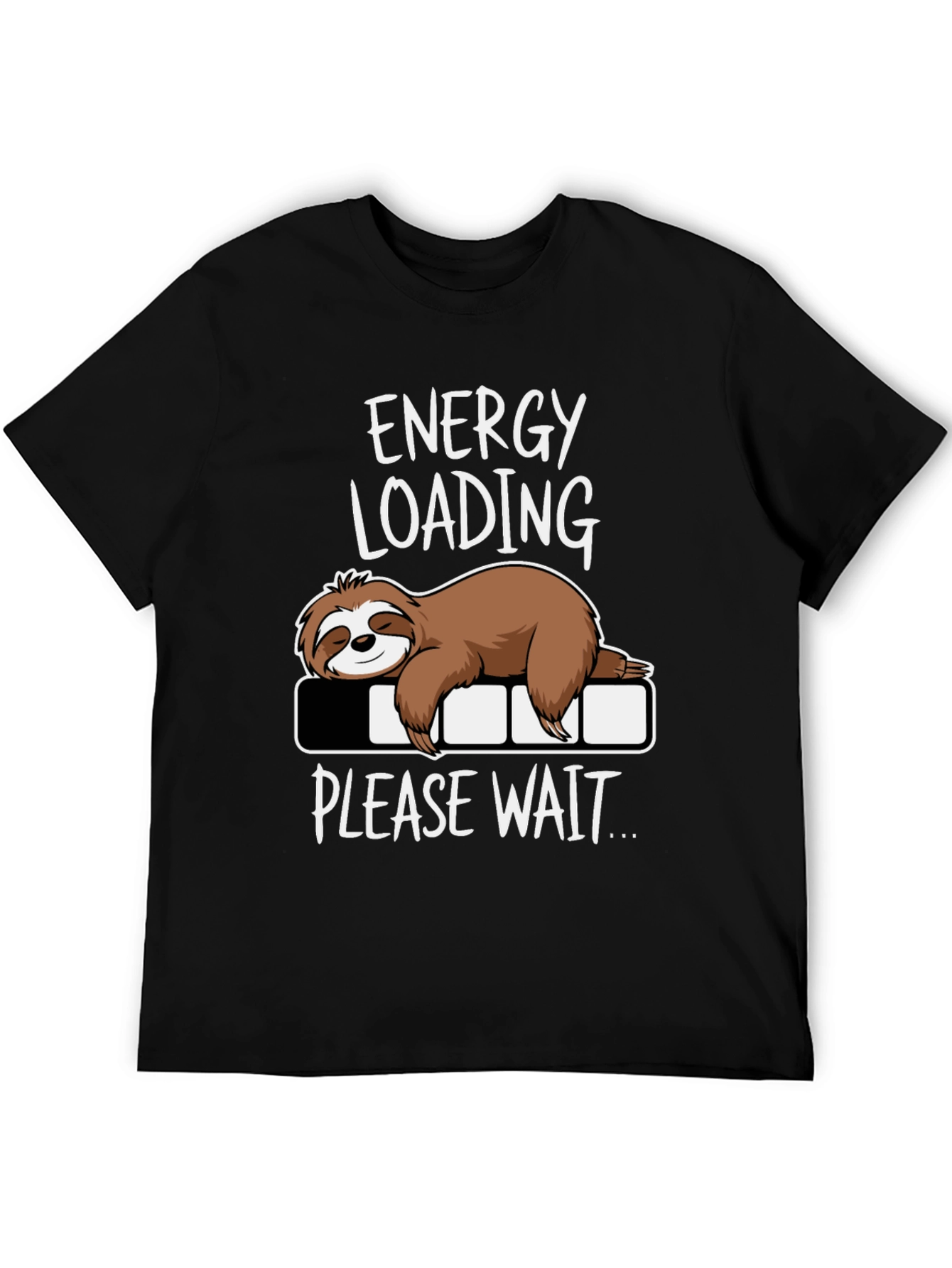 Energy Loading Sloth Graphic Tee - Funny Casual Shirt