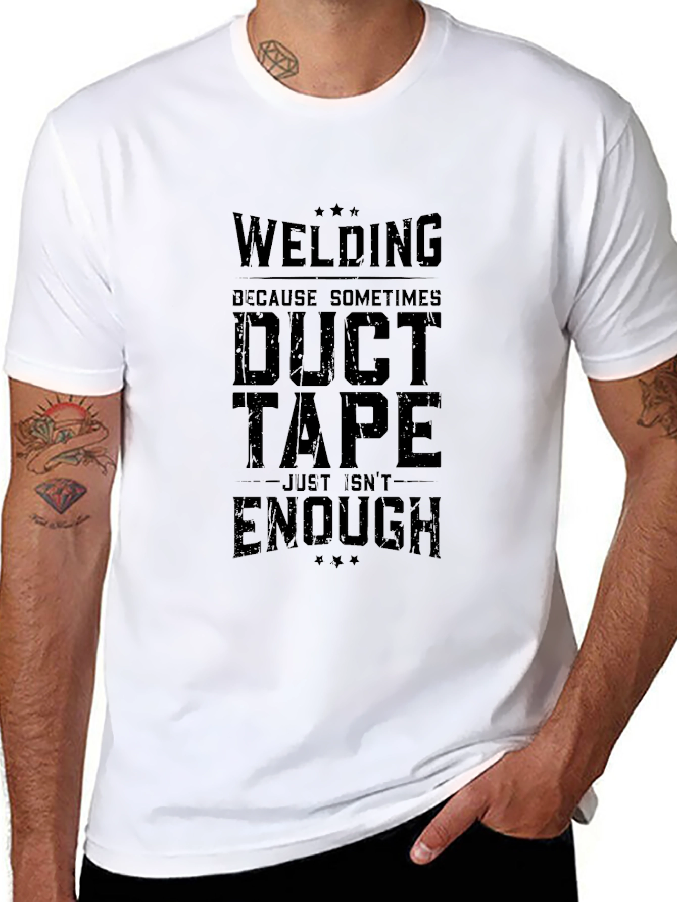 Welding Duct Tape Funny Black T-Shirt