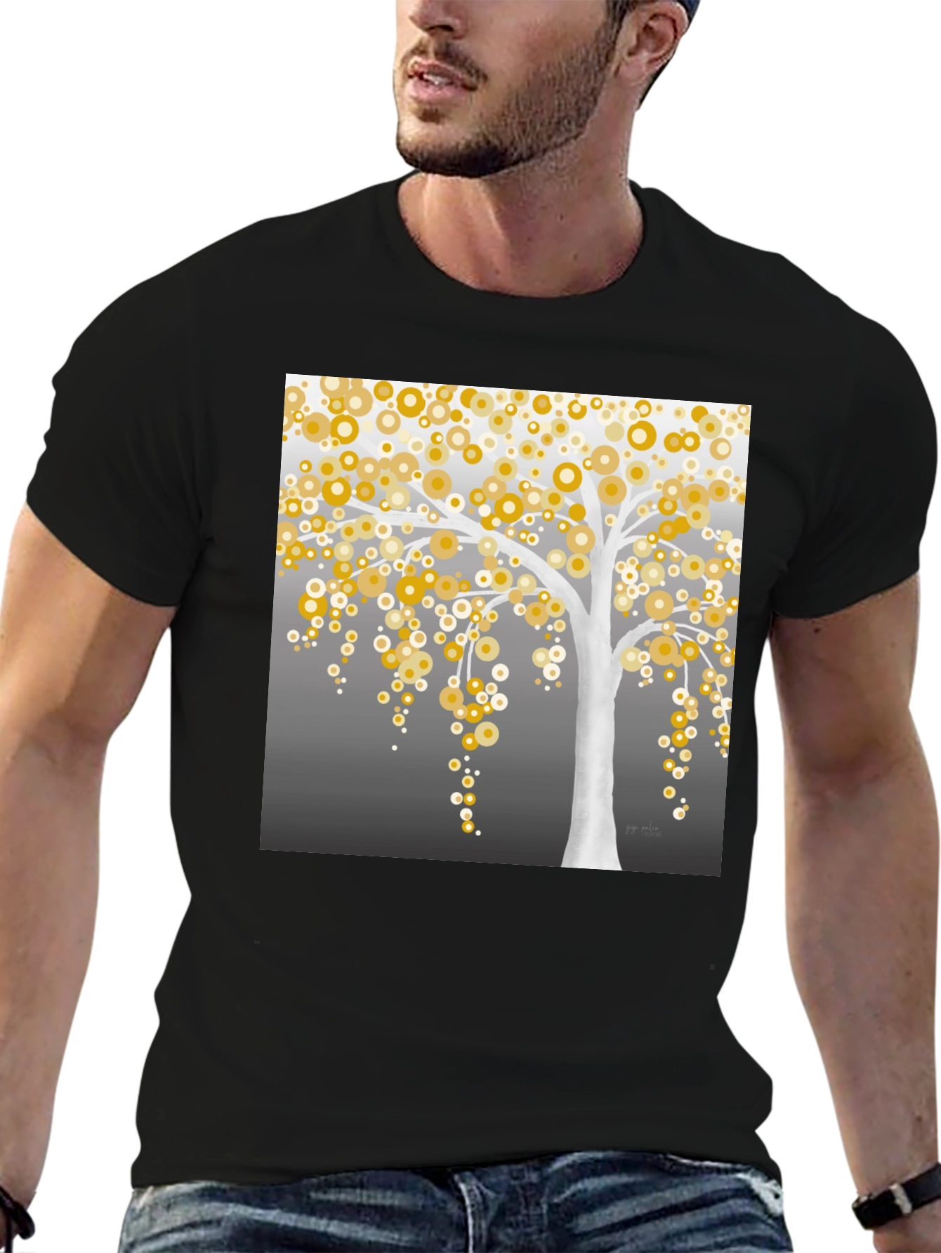 Abstract Tree Graphic T-Shirt - Stylish Mens Tee