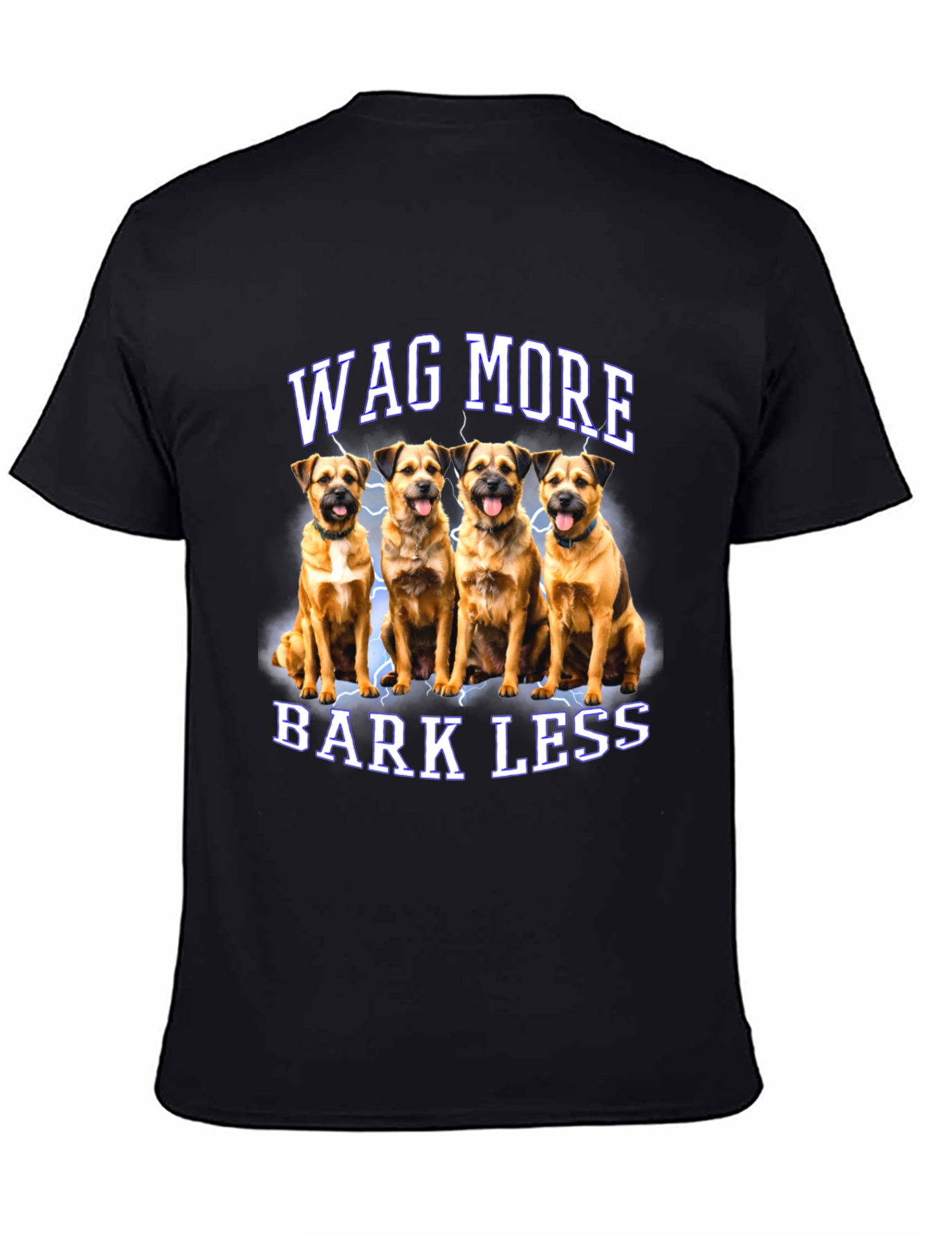 Wag More Bark Less Dog Graphic T-Shirt