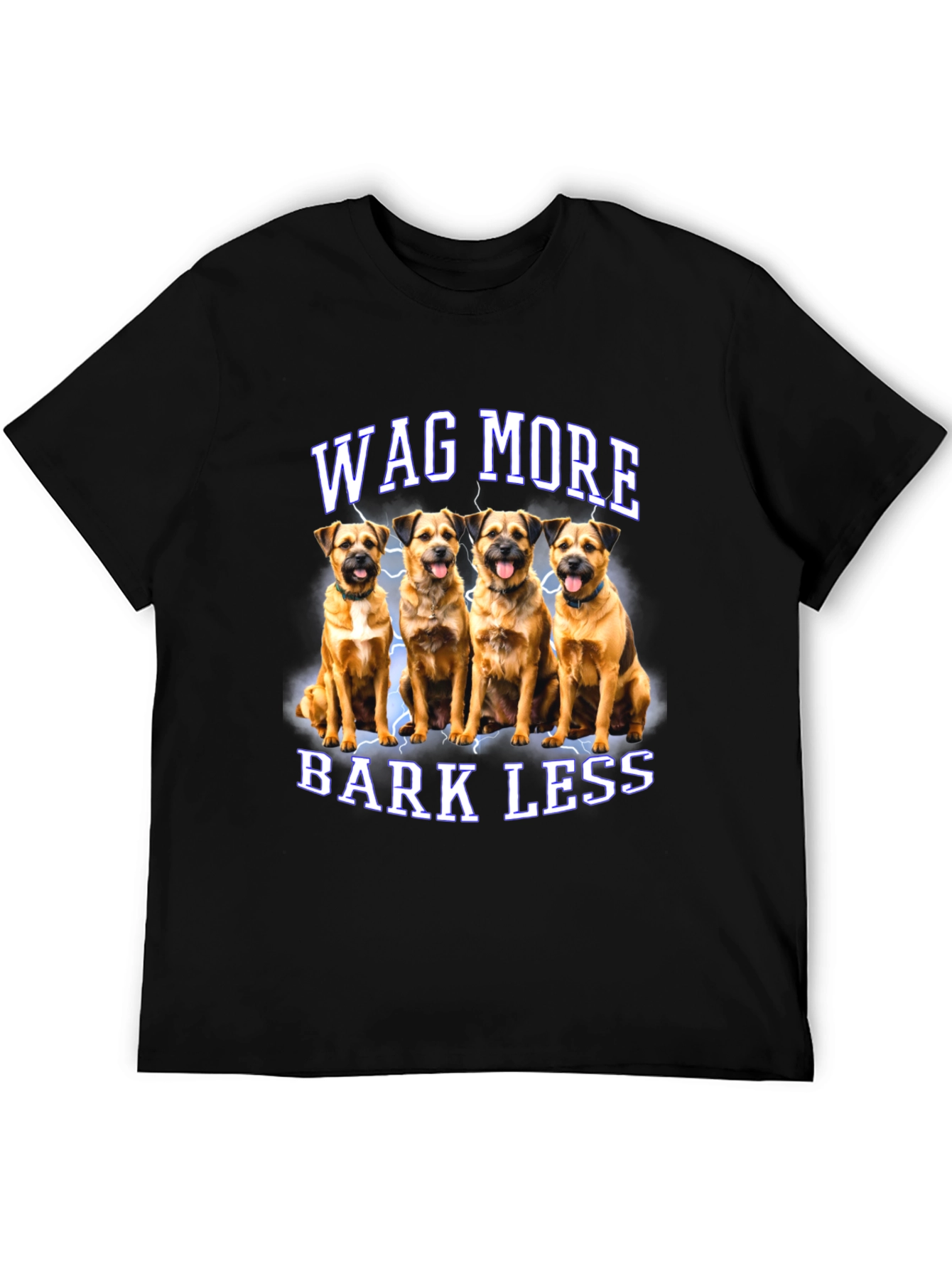 Wag More Bark Less Dog Graphic T-Shirt