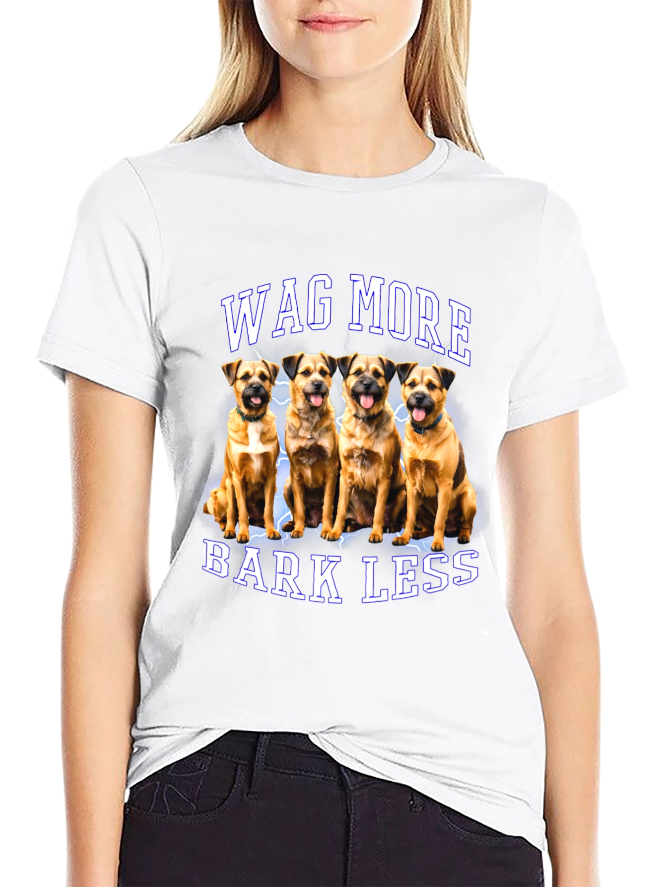 Wag More Bark Less Dog Graphic T-Shirt