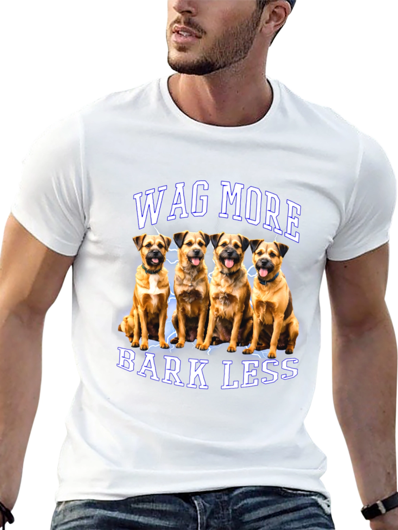 Wag More Bark Less Dog Graphic T-Shirt