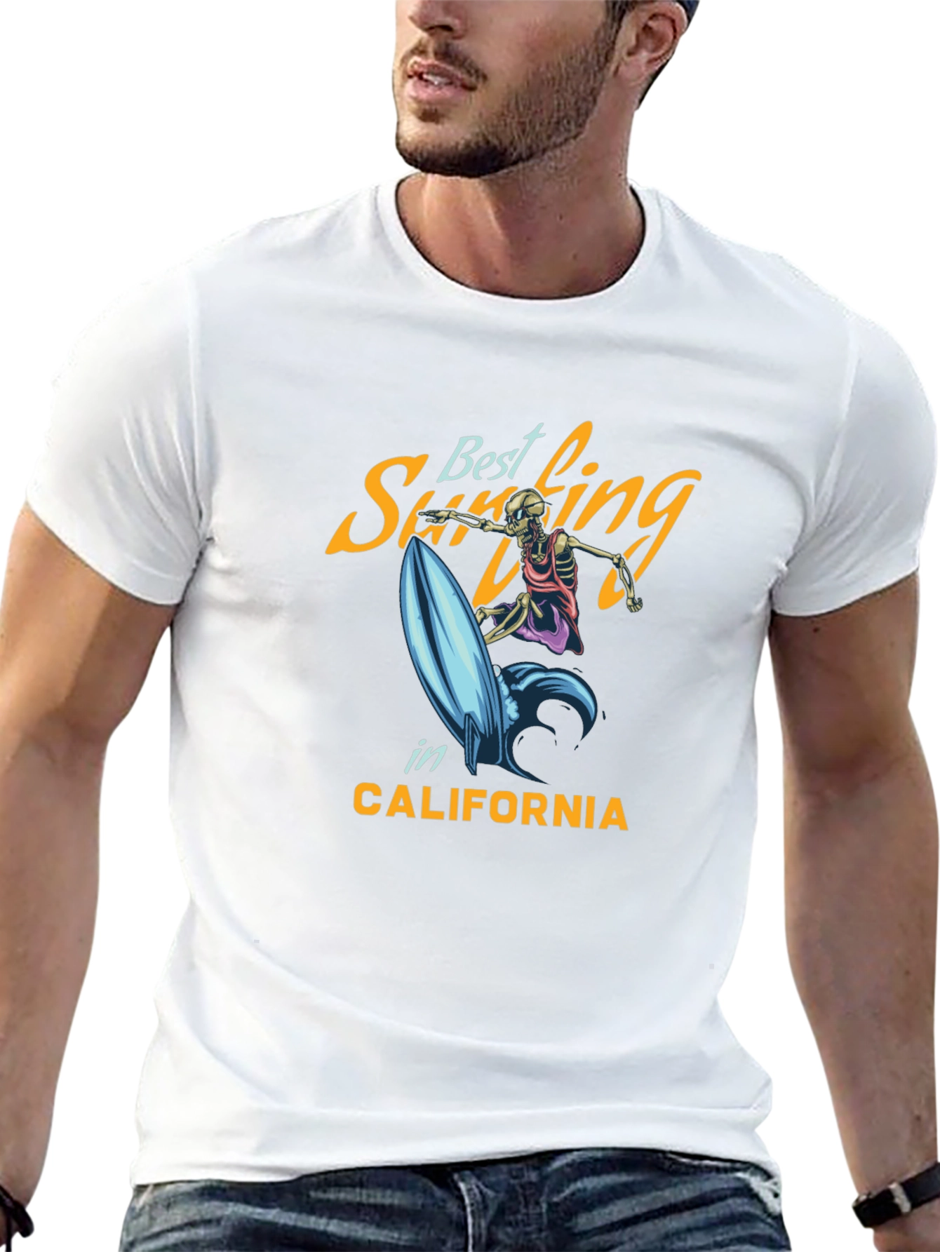 Best Surfing in California Black T-Shirt