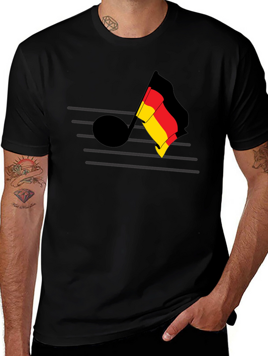 German Music Note Tee - Black Cotton T-Shirt