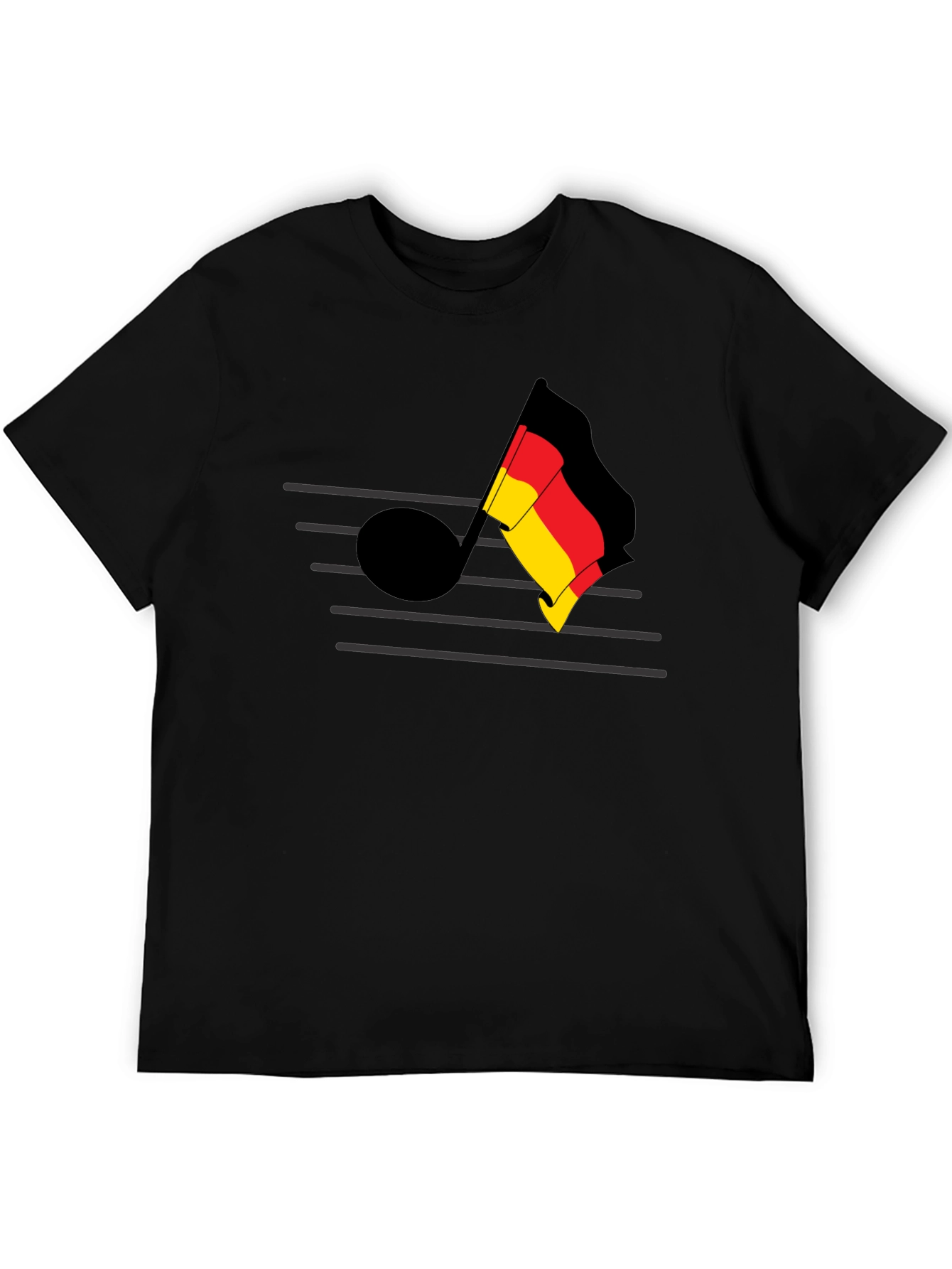 German Music Note Tee - Black Cotton T-Shirt