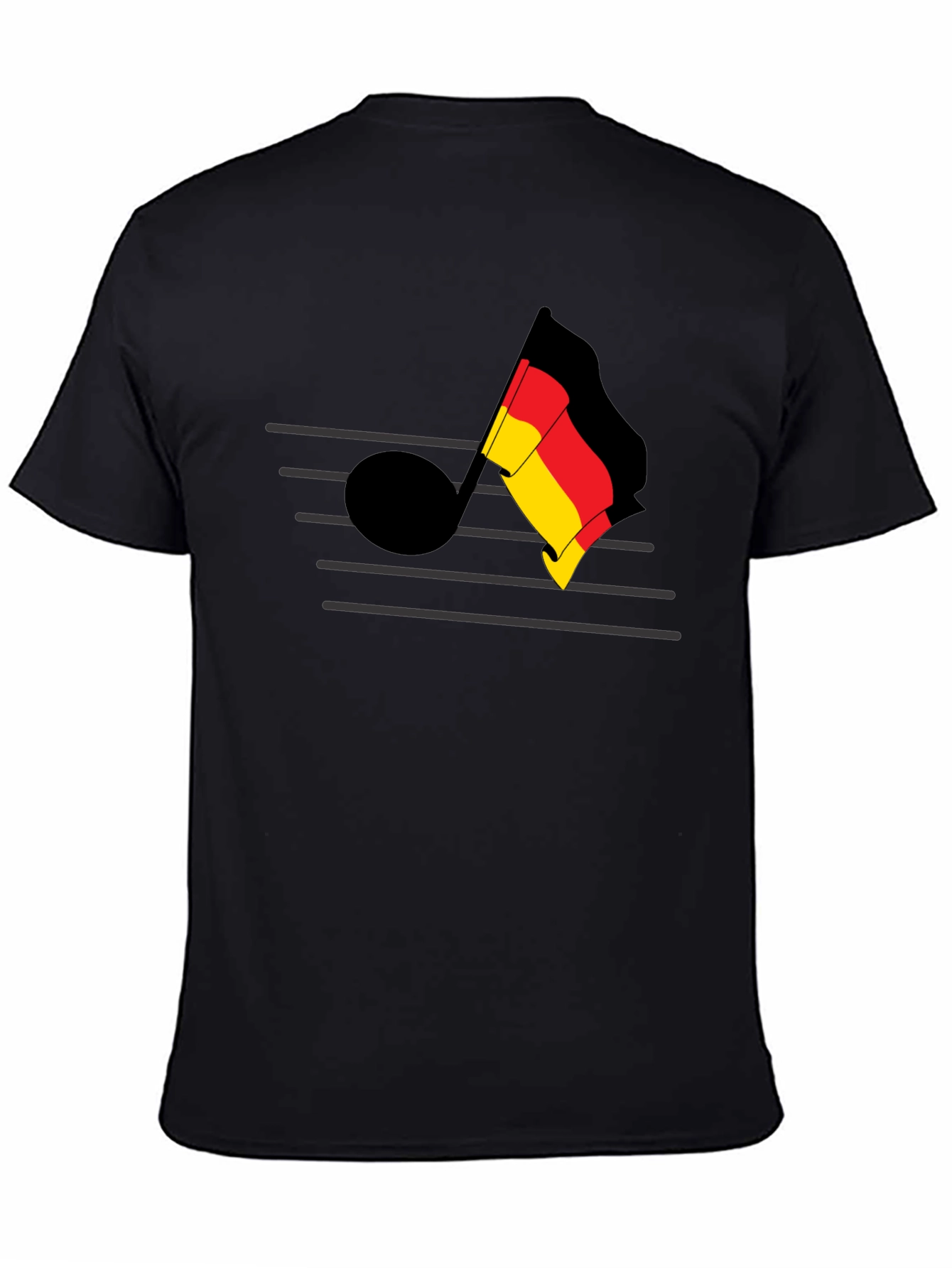 German Music Note Tee - Black Cotton T-Shirt