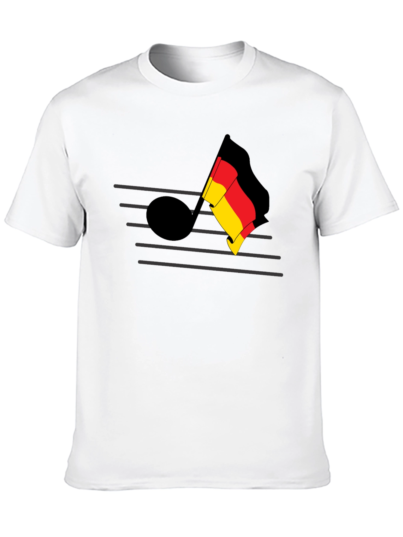 German Music Note Tee - Black Cotton T-Shirt