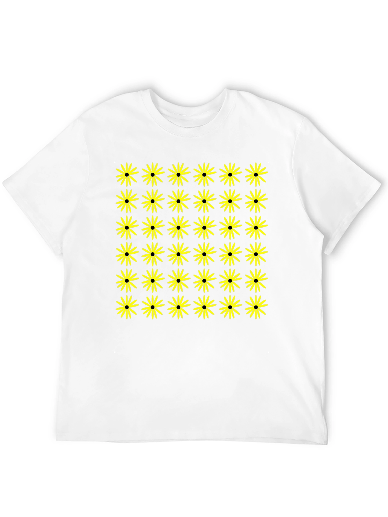 Black T-Shirt with Yellow Flower Pattern