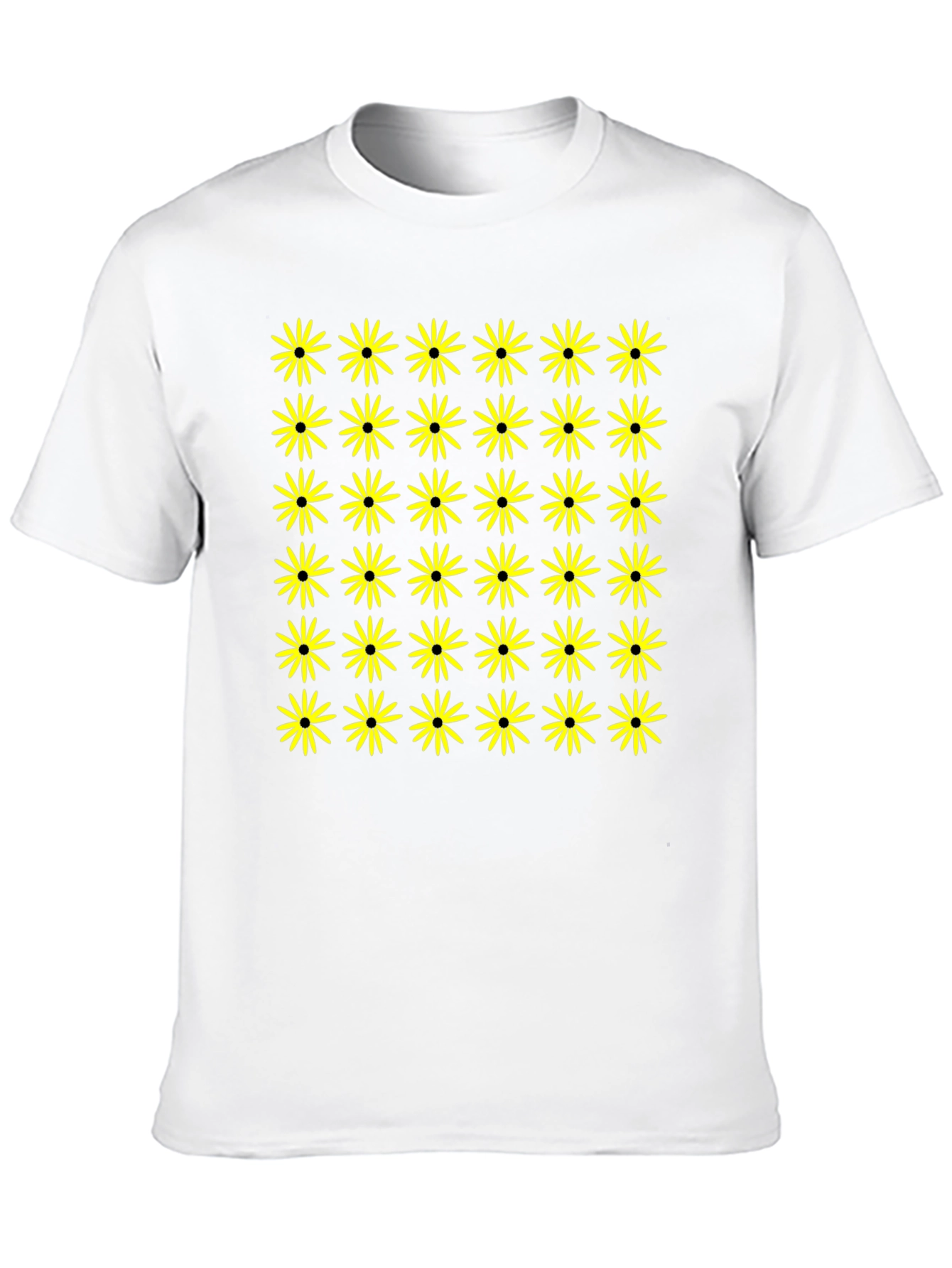 Black T-Shirt with Yellow Flower Pattern
