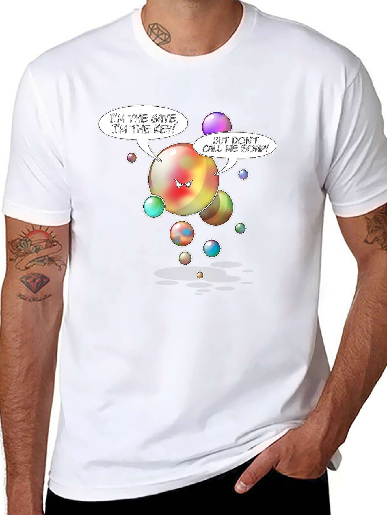Gate Key Bubble Humor Graphic T-Shirt