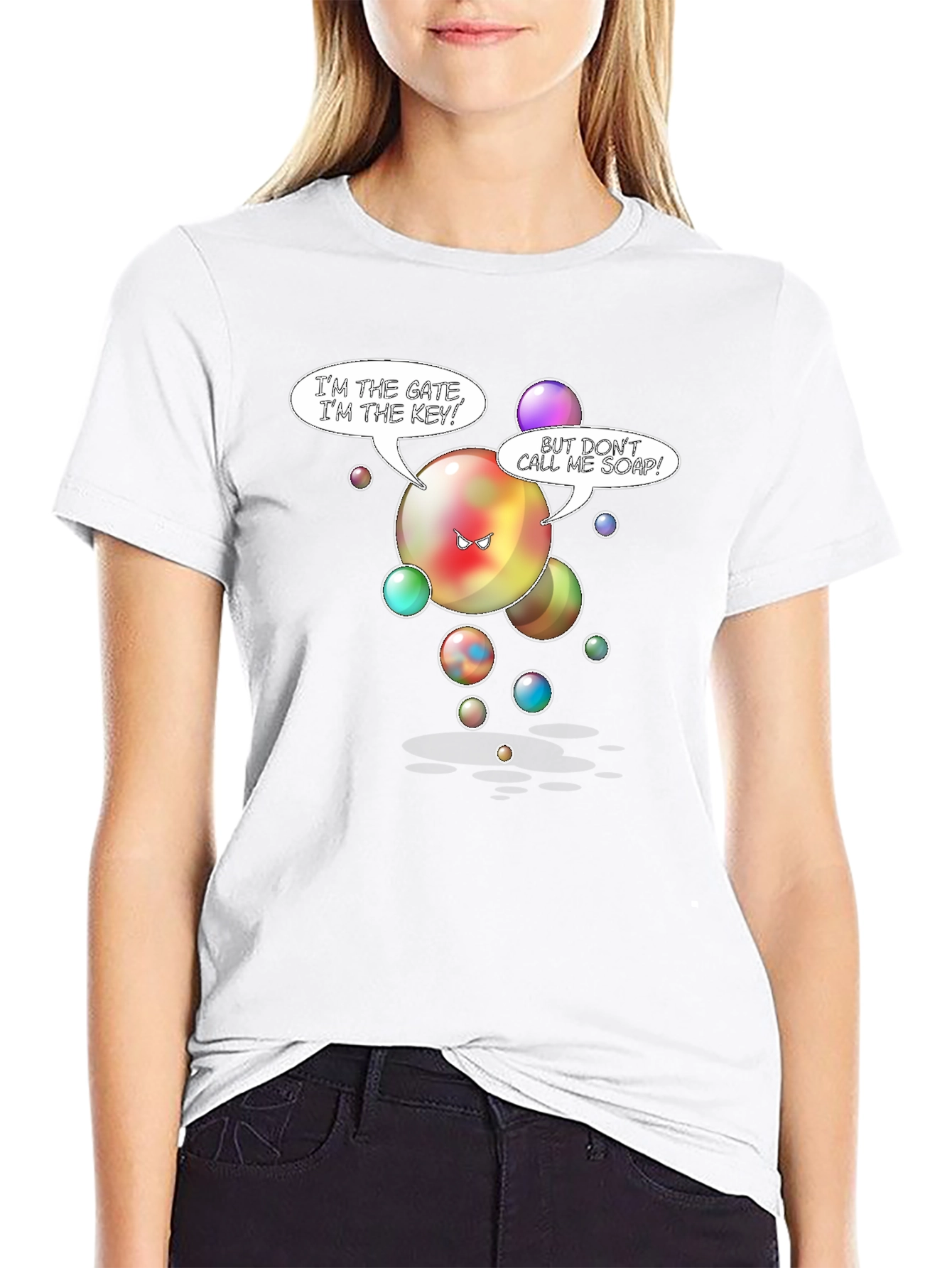 Gate Key Bubble Humor Graphic T-Shirt