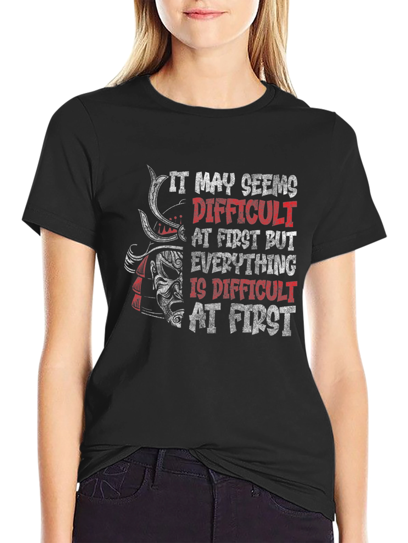 Samurai Warrior Motivational Graphic T-Shirt