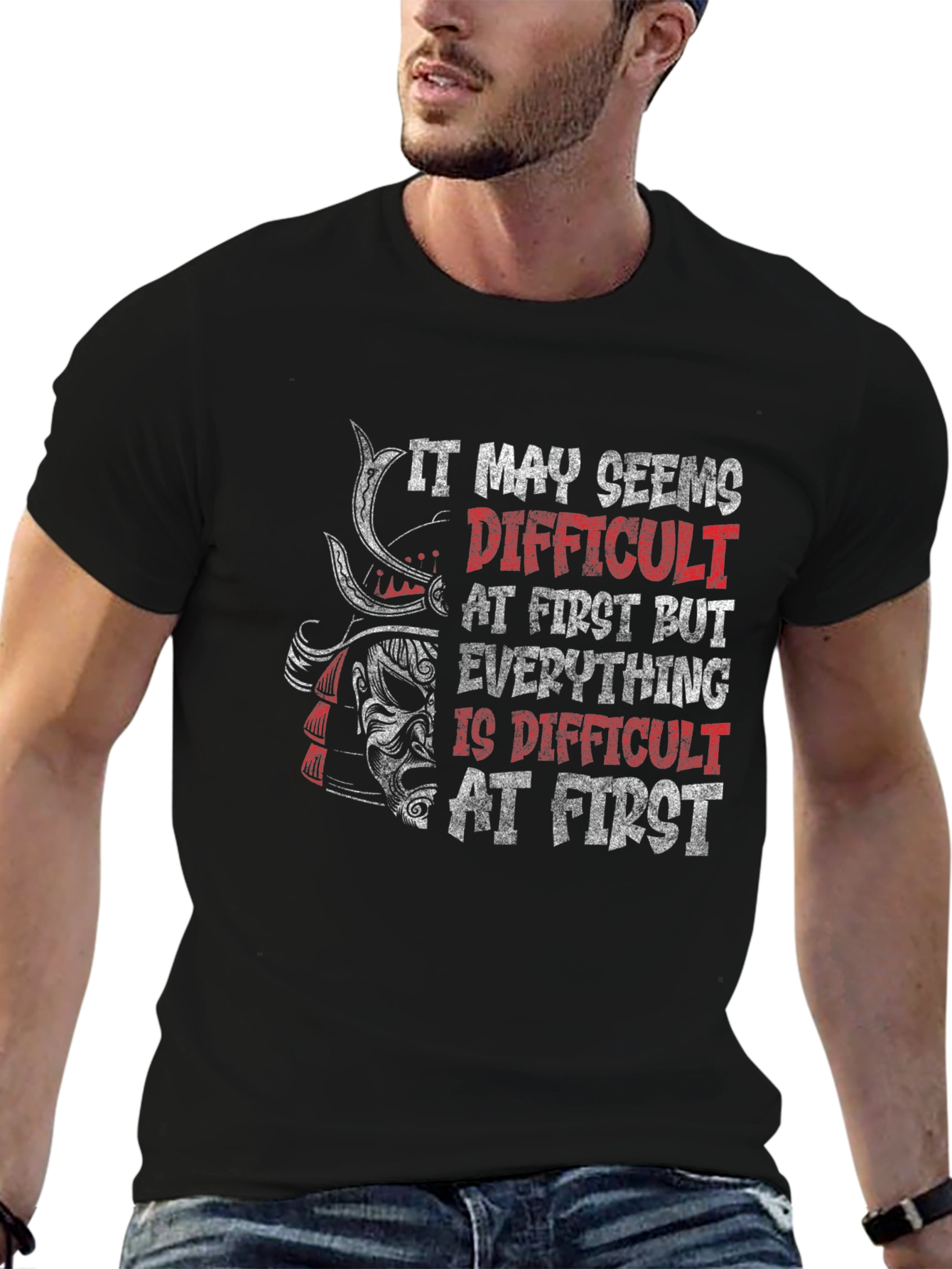 Samurai Warrior Motivational Graphic T-Shirt