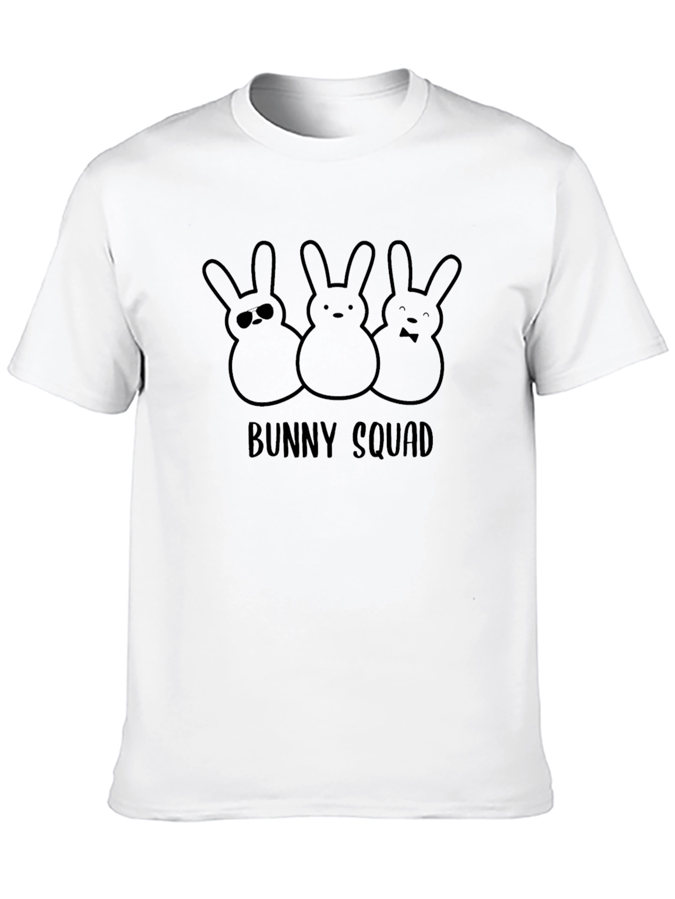 Bunny Squad Graphic Tee - Black Cotton T-Shirt