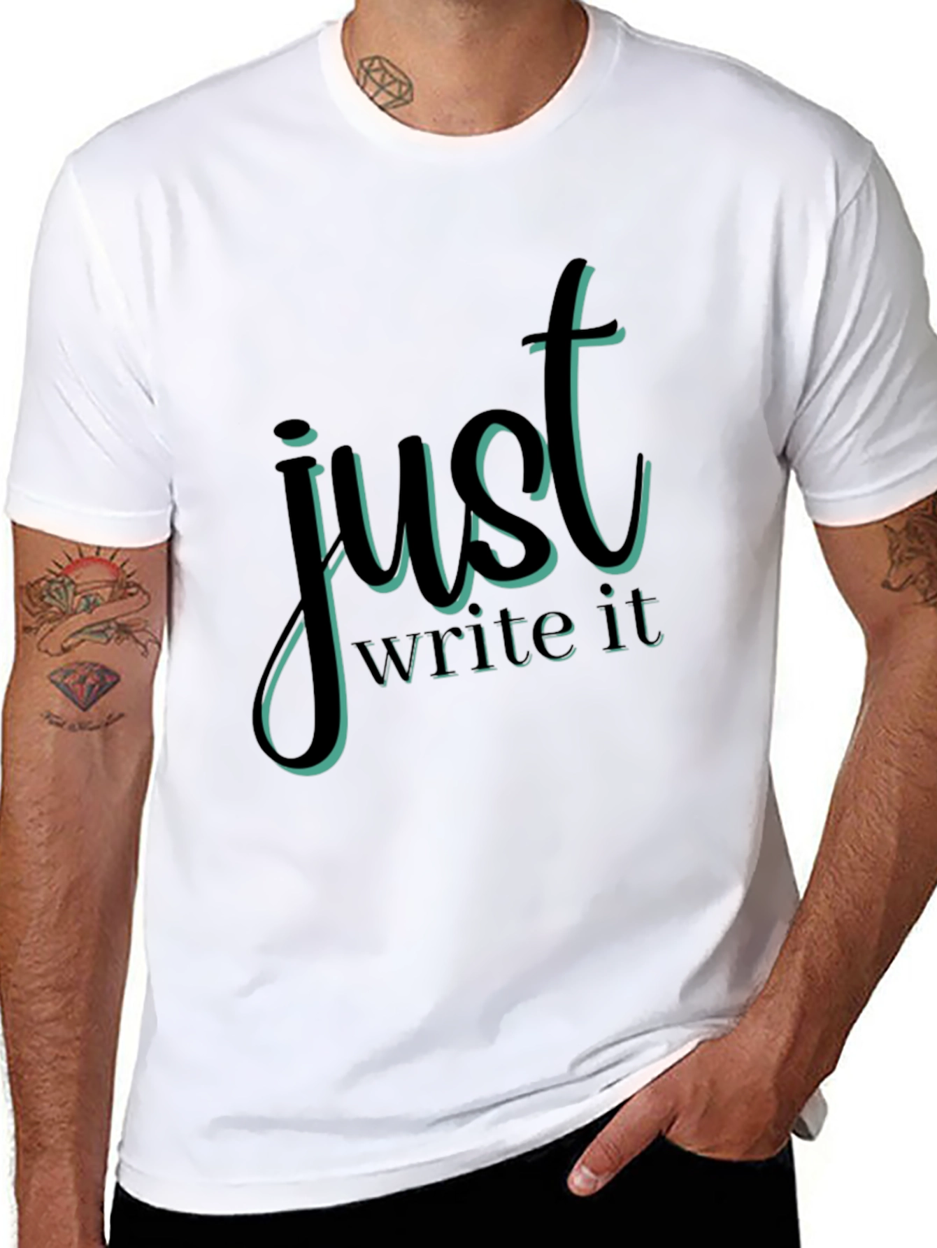 Just Write It Graphic Tee - Black Casual T-Shirt