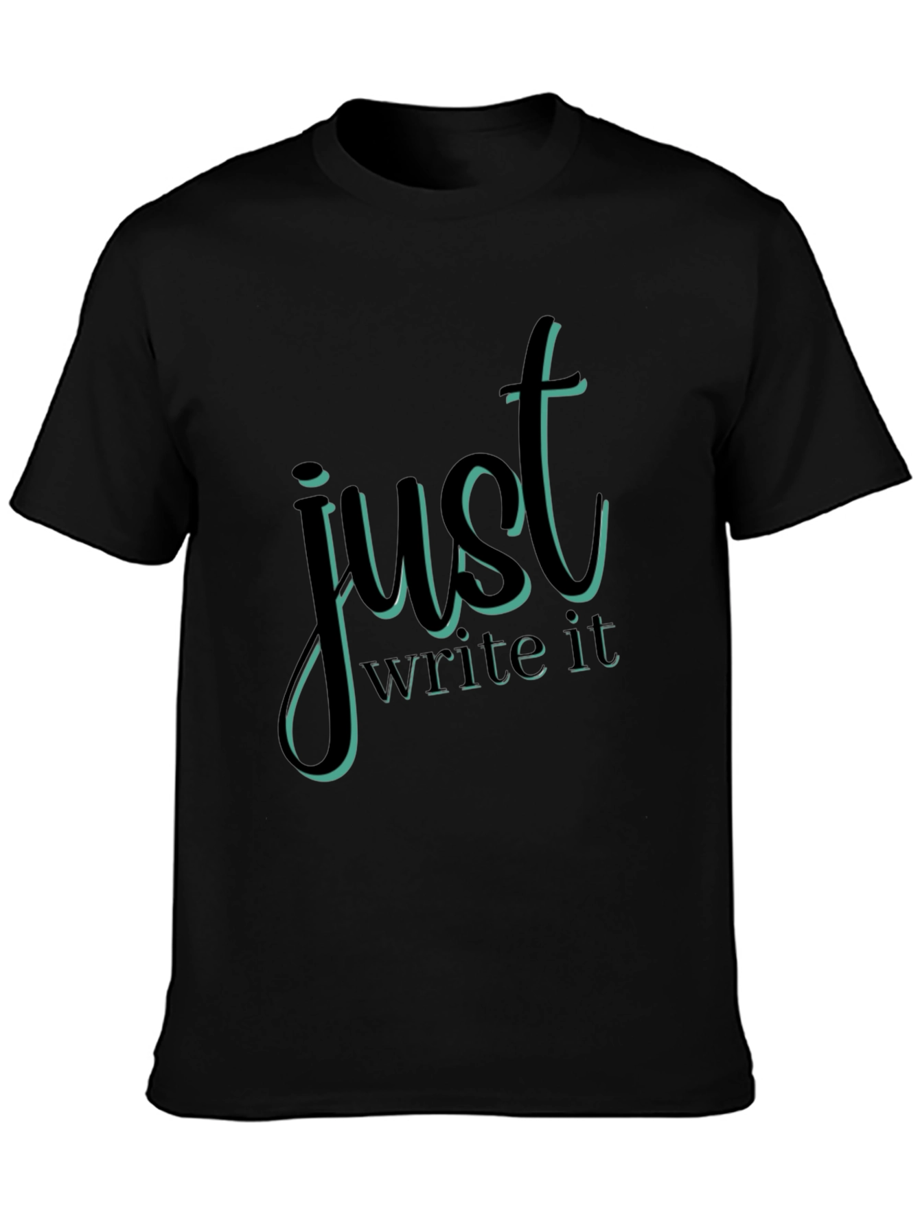 Just Write It Graphic Tee - Black Casual T-Shirt